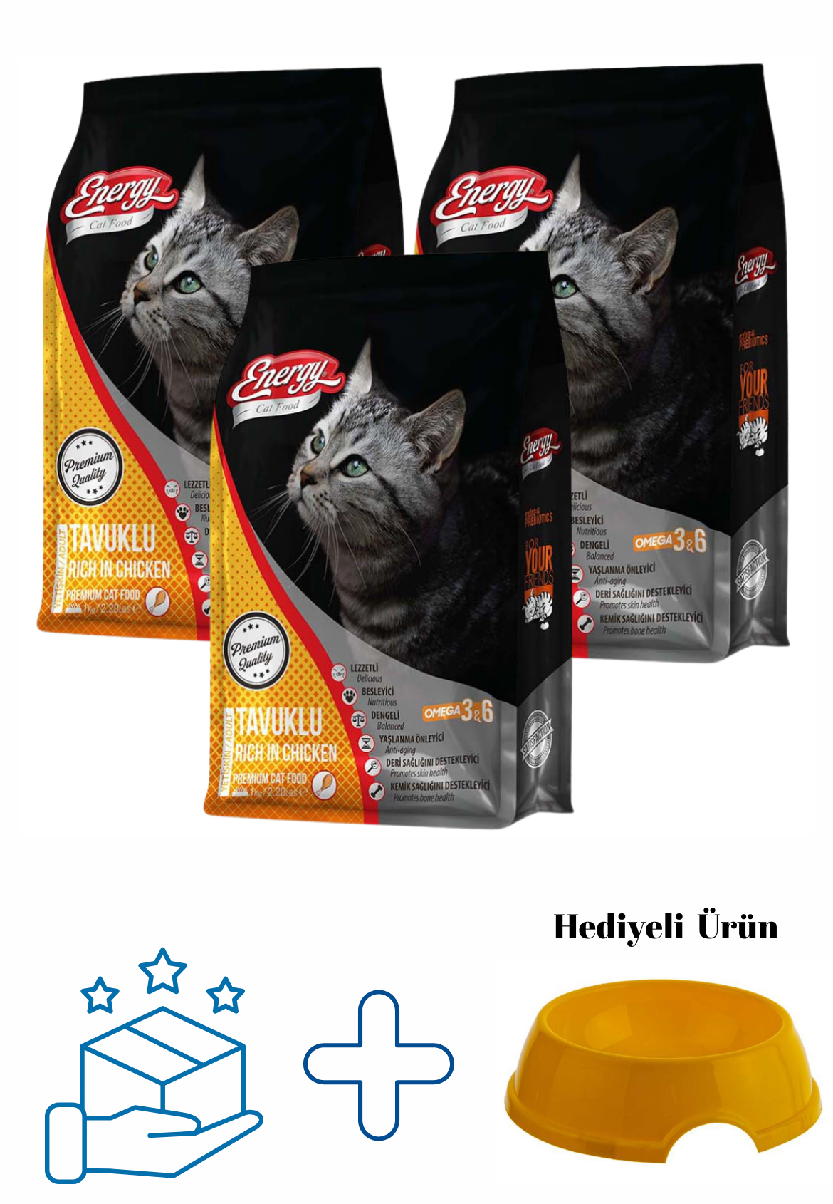 Tavuklu Yetişkin Kedi Maması 1 Kg - 3 Adet