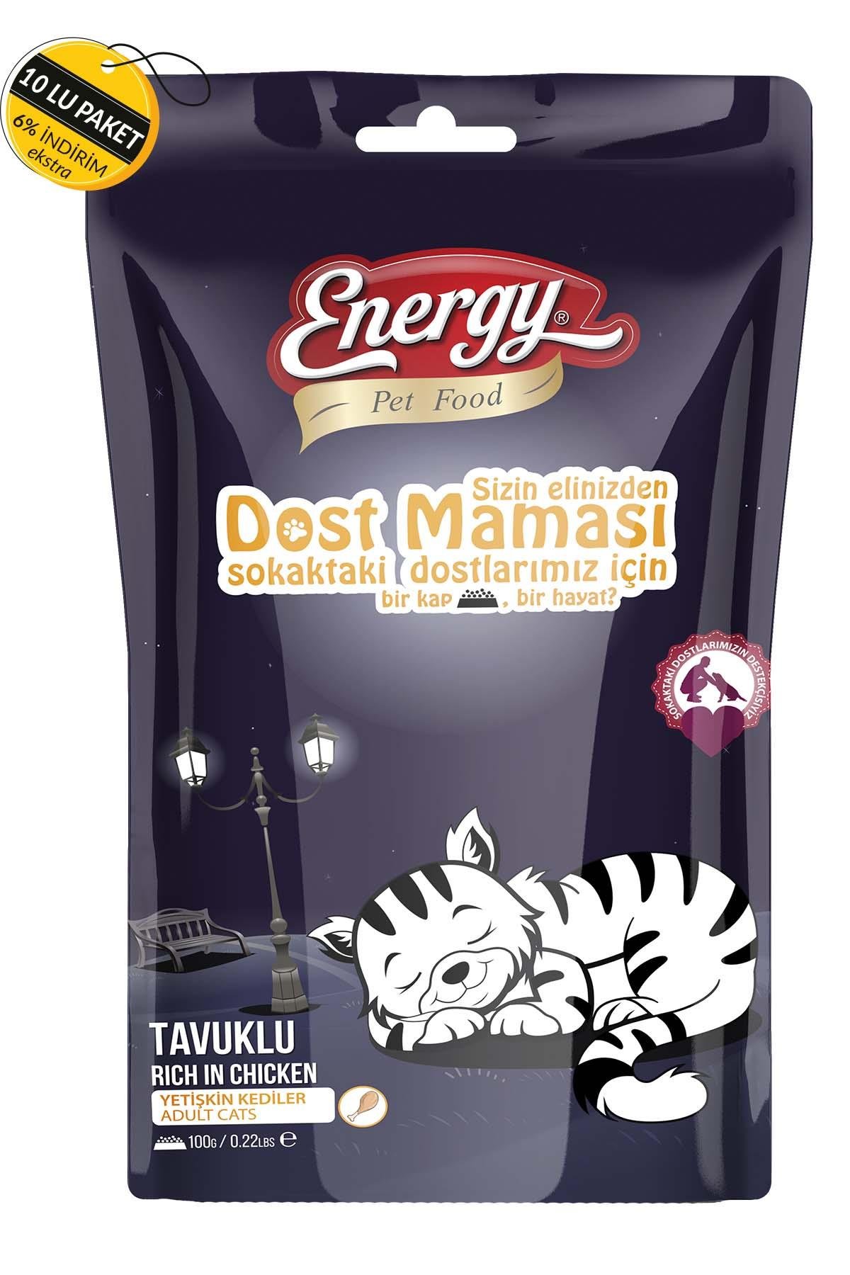 Energy Dostluk Maması - Kuru Kedi Maması 100 G  Özel Koli (10 Adet)