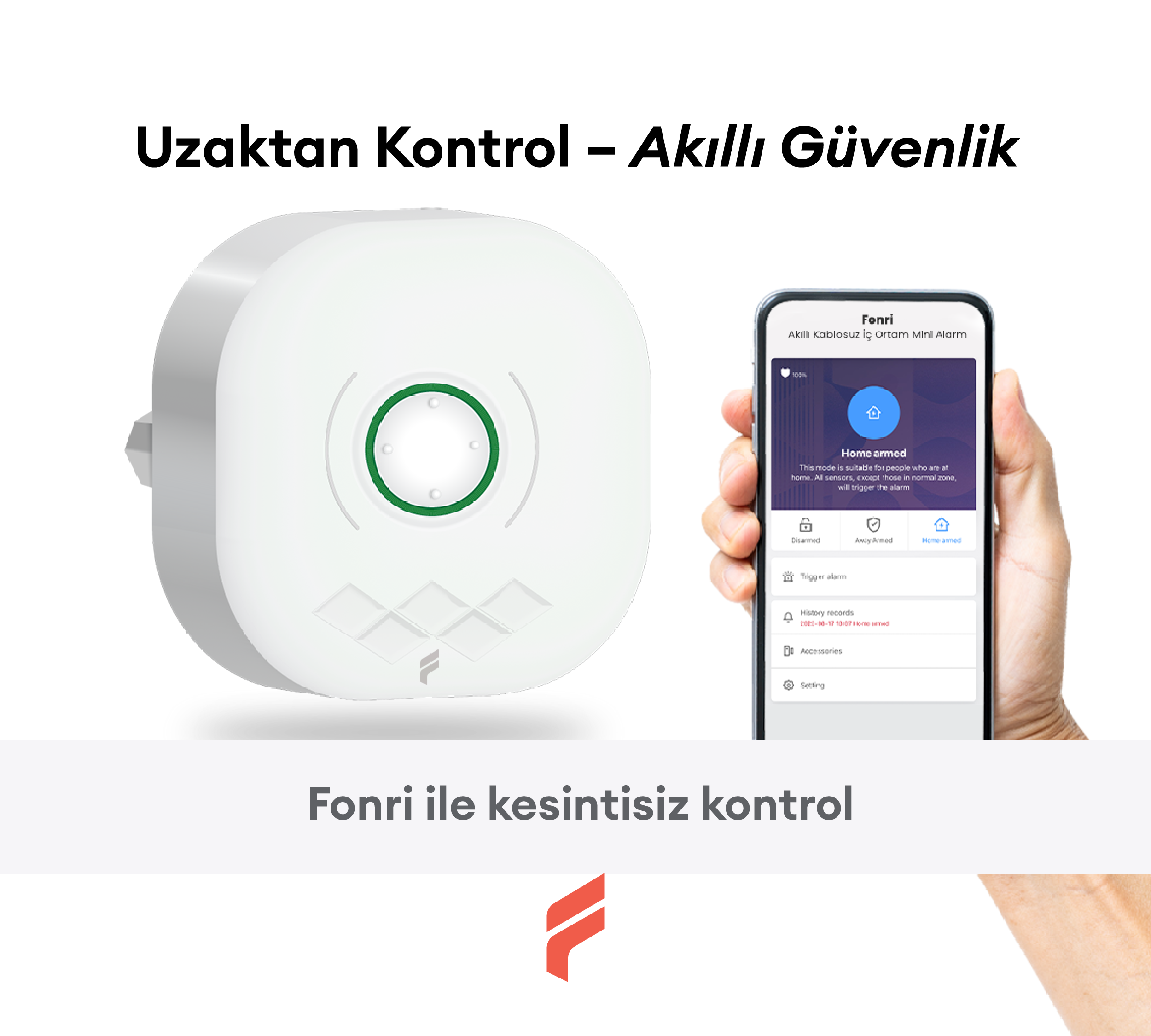 Akıllı Pratik Alarm Seti; Akıllı Alarm, 5 Adet Akıllı Kapı Pencere Sensörü, Kumanda, Yüksek Sesli