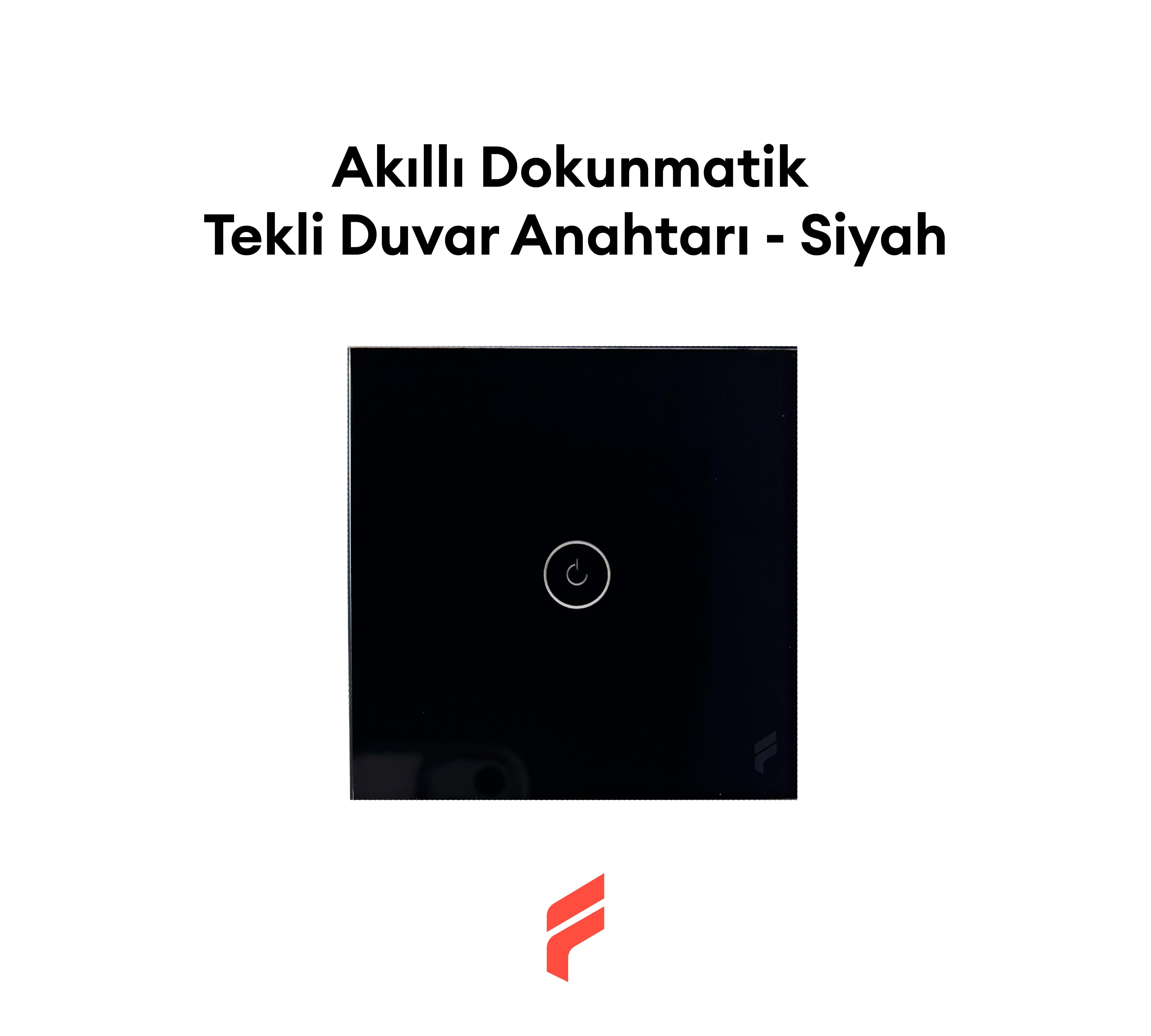 Akıllı Dokunmatik Tekli Duvar Anahtarı - Siyah