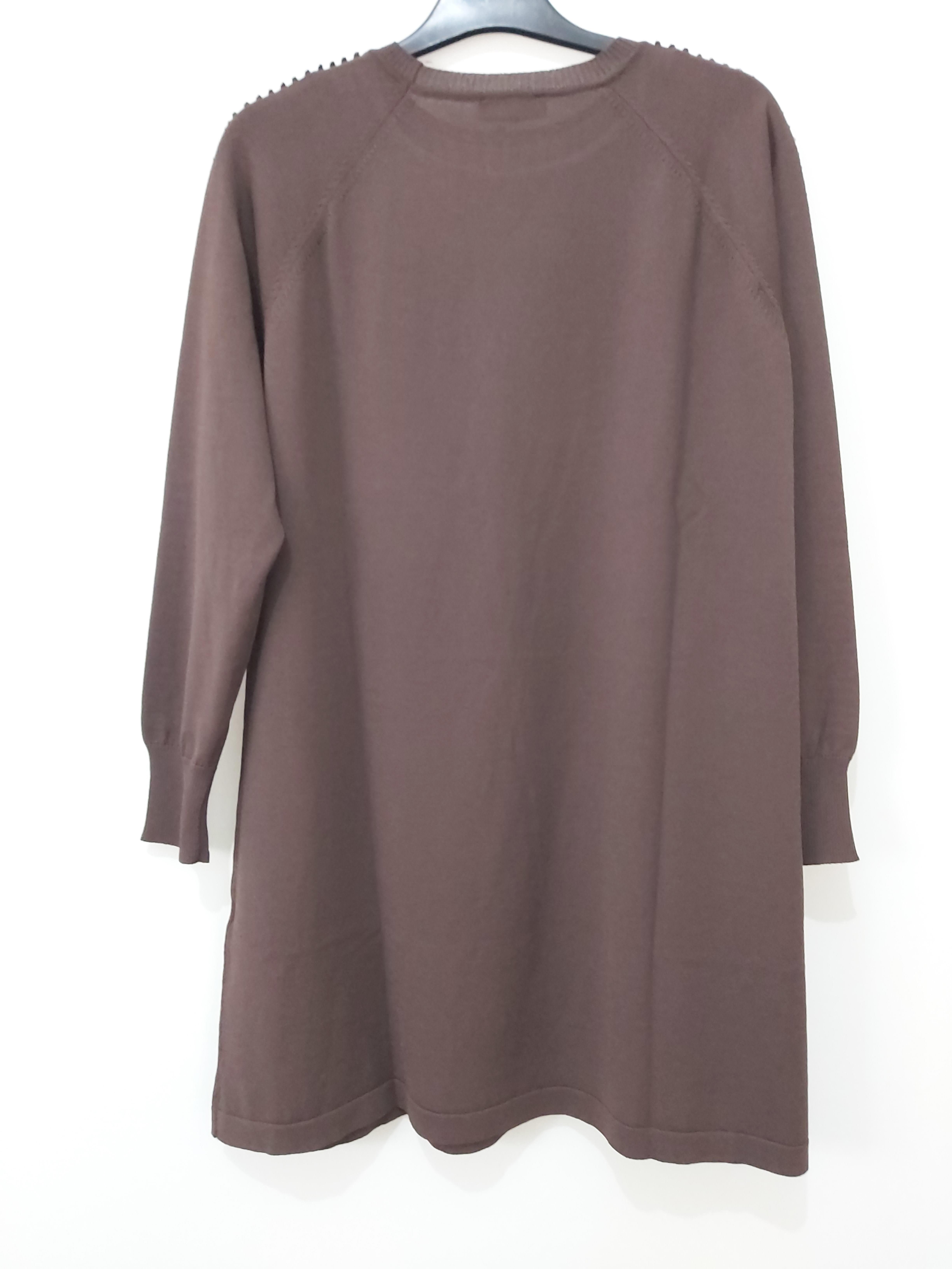 NussNUSS MERSERİZE KOLLARI PITPIT DETAYLI TUNİK KAHVERENGİ NS-24K-928TNKNS-24K-928TNKSetr-i Şah Butik
