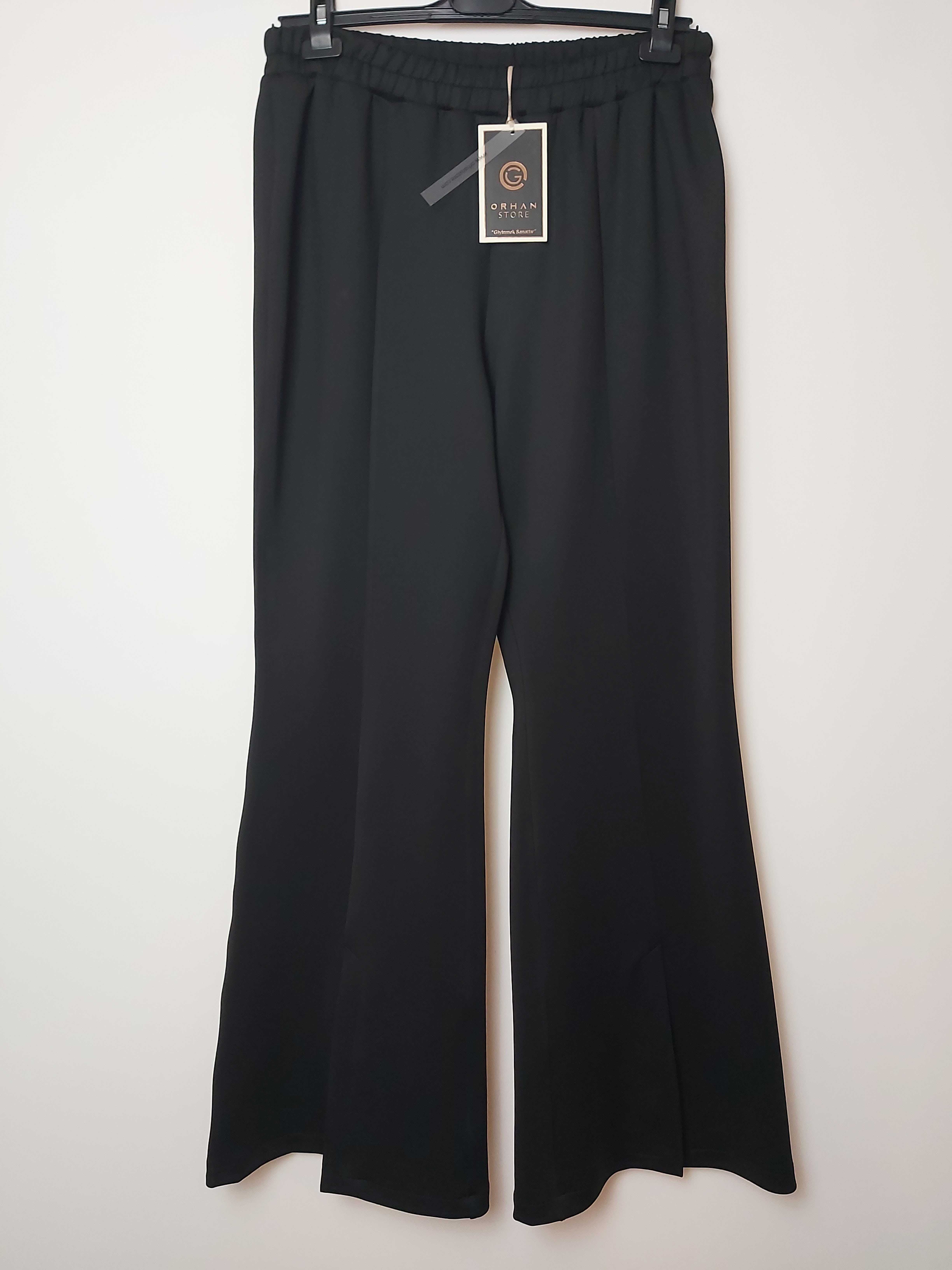 ORHAN STORE İSPANYOL PAÇA YIRTMAÇLI SCUBA PANTOLON SİYAH 1043