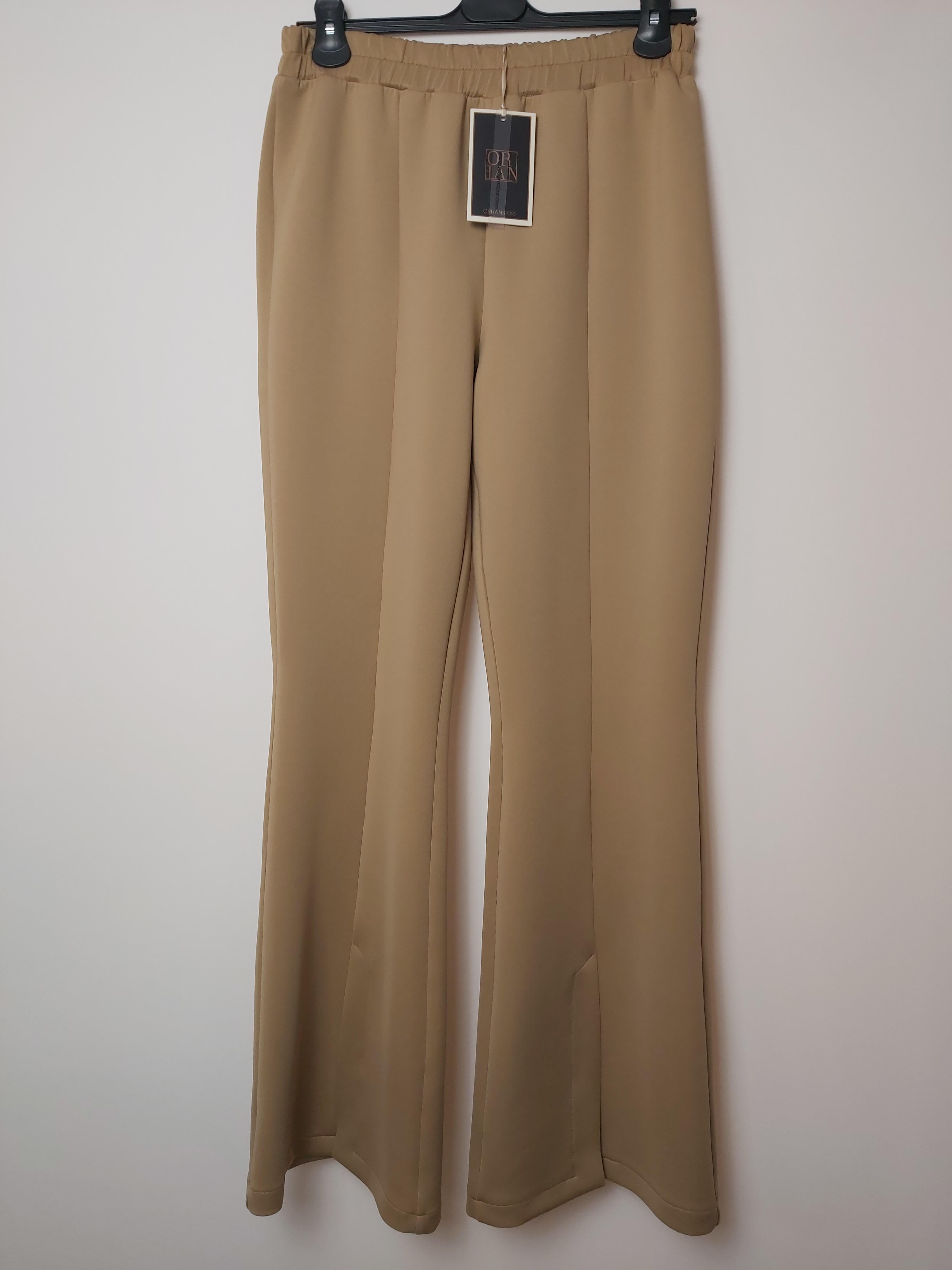 ORHAN STORE İSPANYOL PAÇA YIRTMAÇLI SCUBA PANTOLON BEJ 1043