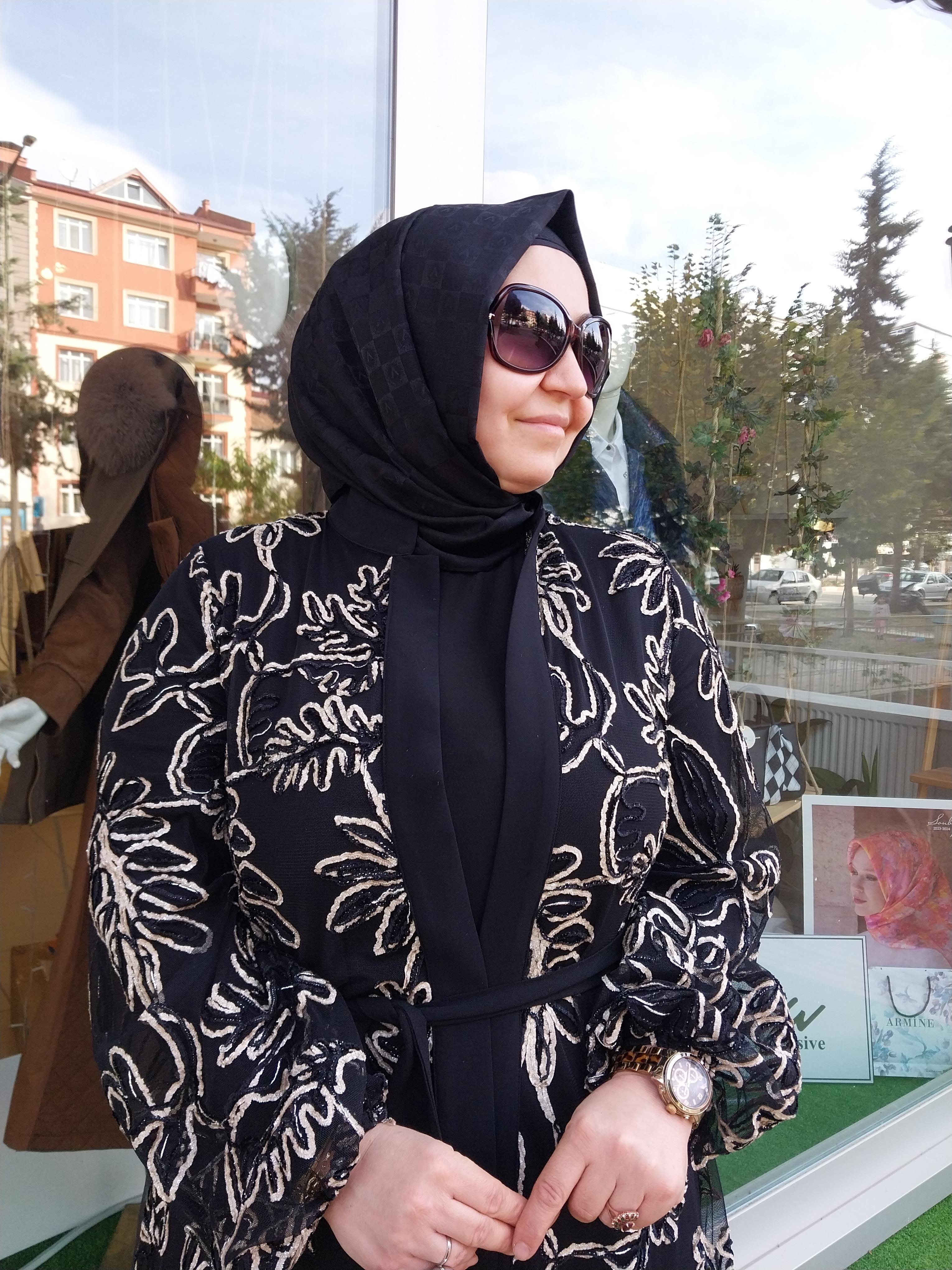 ORHAN STORE İKİLİ TAKIM ABAYA SİYAH GOLD 1495