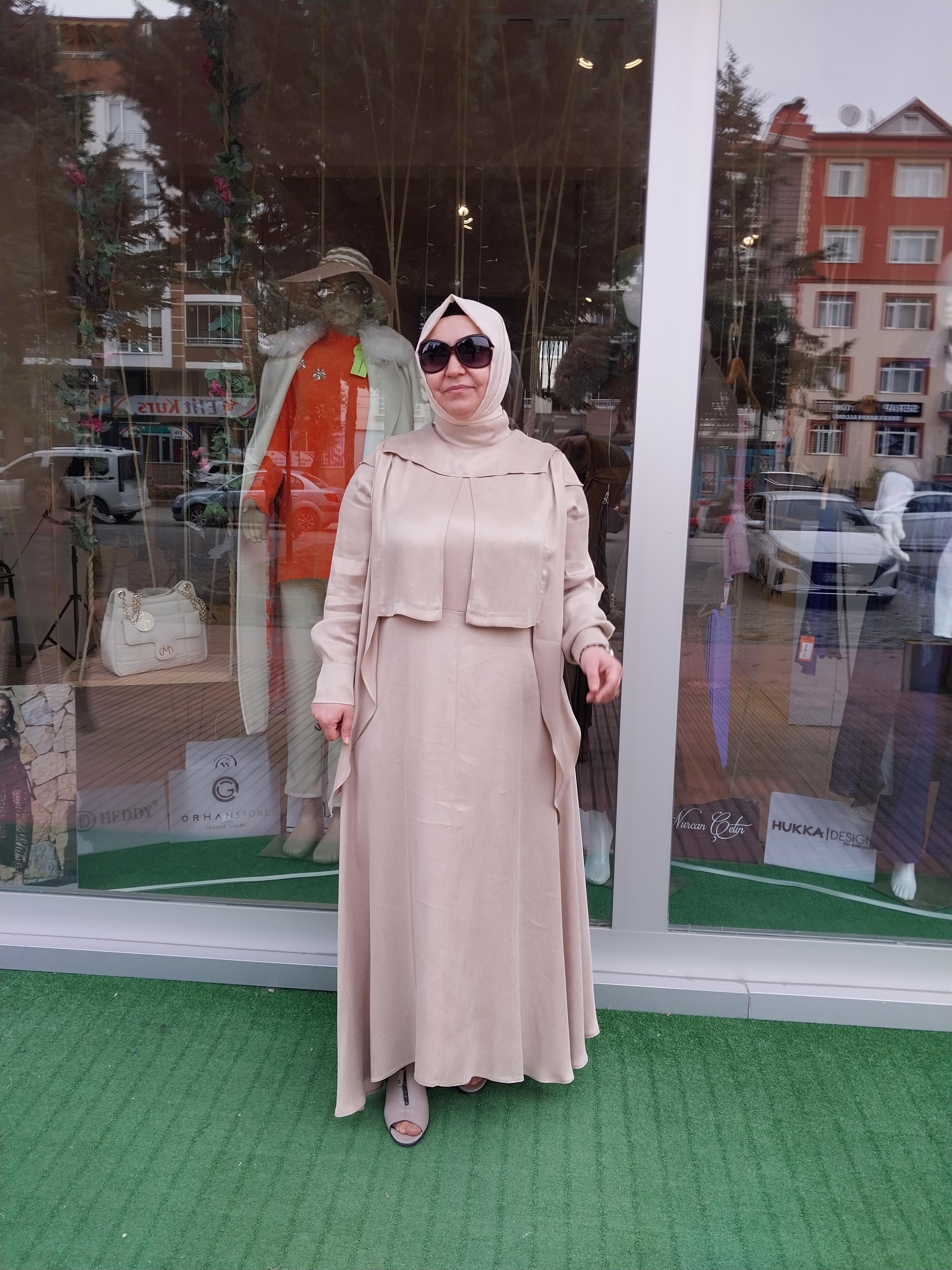 LİSAEXCLUSİVE SIAN İPEK ELBİSE BEJ 2046