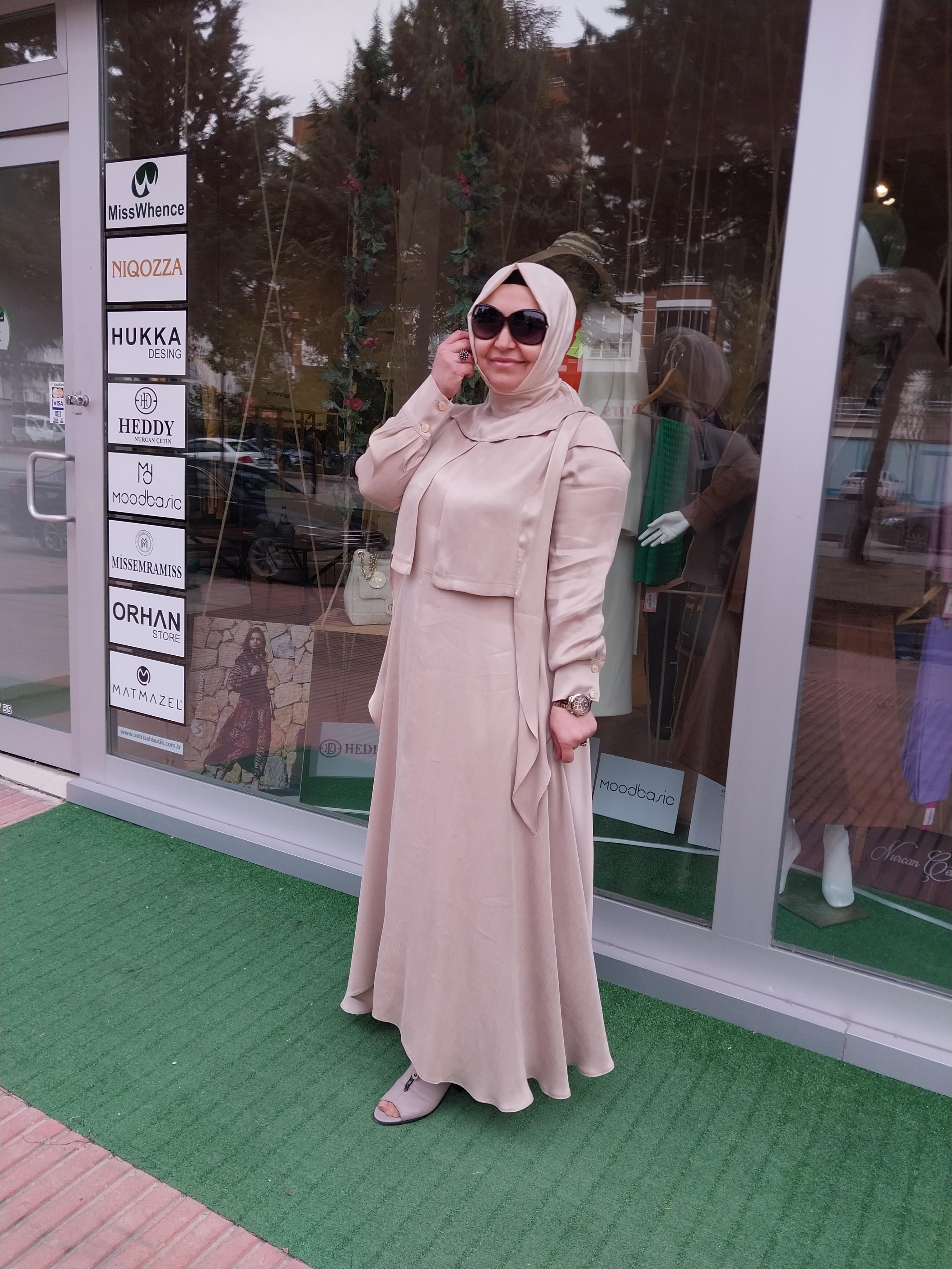 LİSAEXCLUSİVE SIAN İPEK ELBİSE BEJ 2046