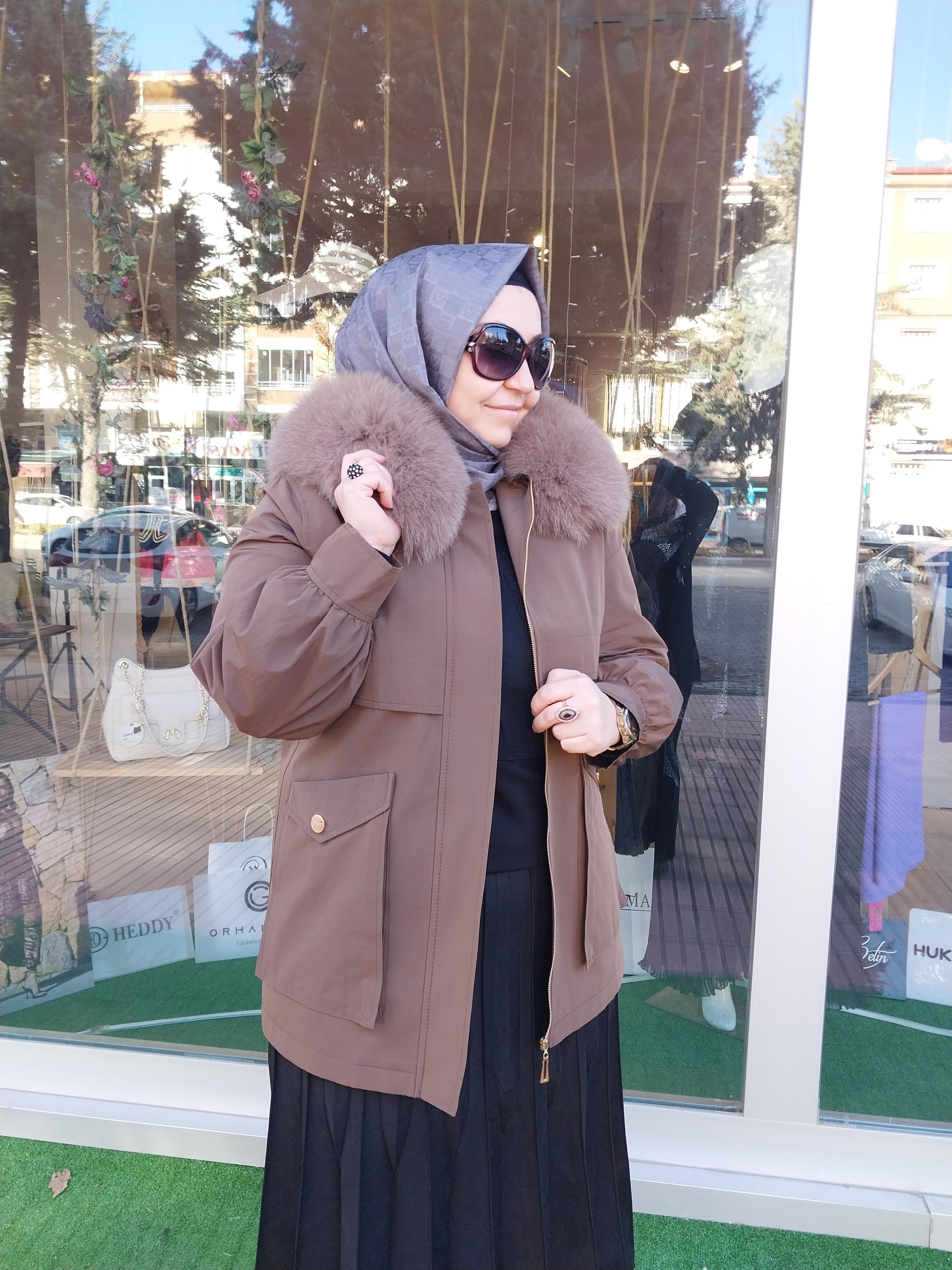 LİSA EXCLUSİVE KÜRKLÜ LAPİTİ KABAN VİZON 2051