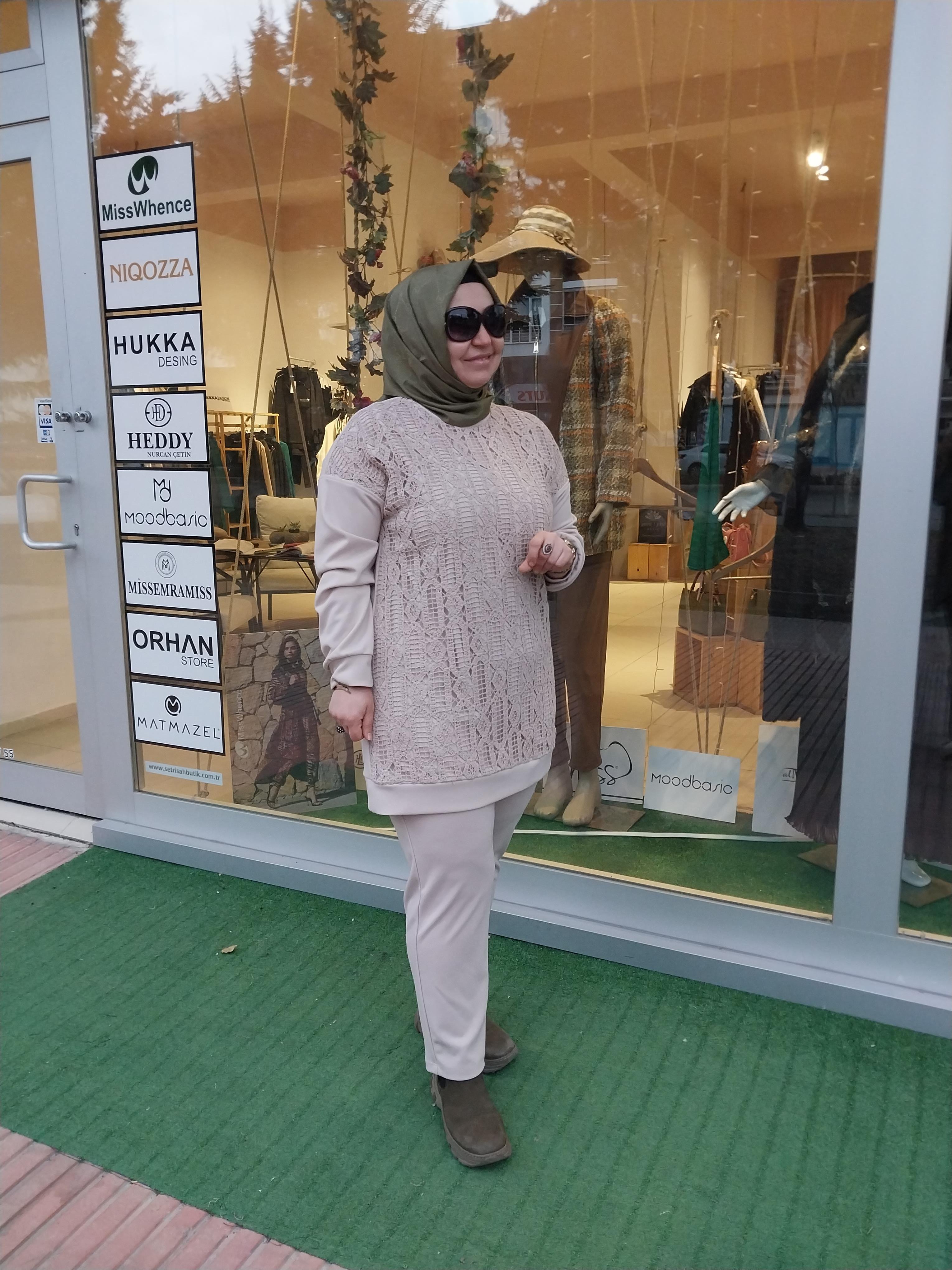 NURCAN ÇETİN DANTEL DETAYLI PANTOLONLU TAKIM TAŞ 24403