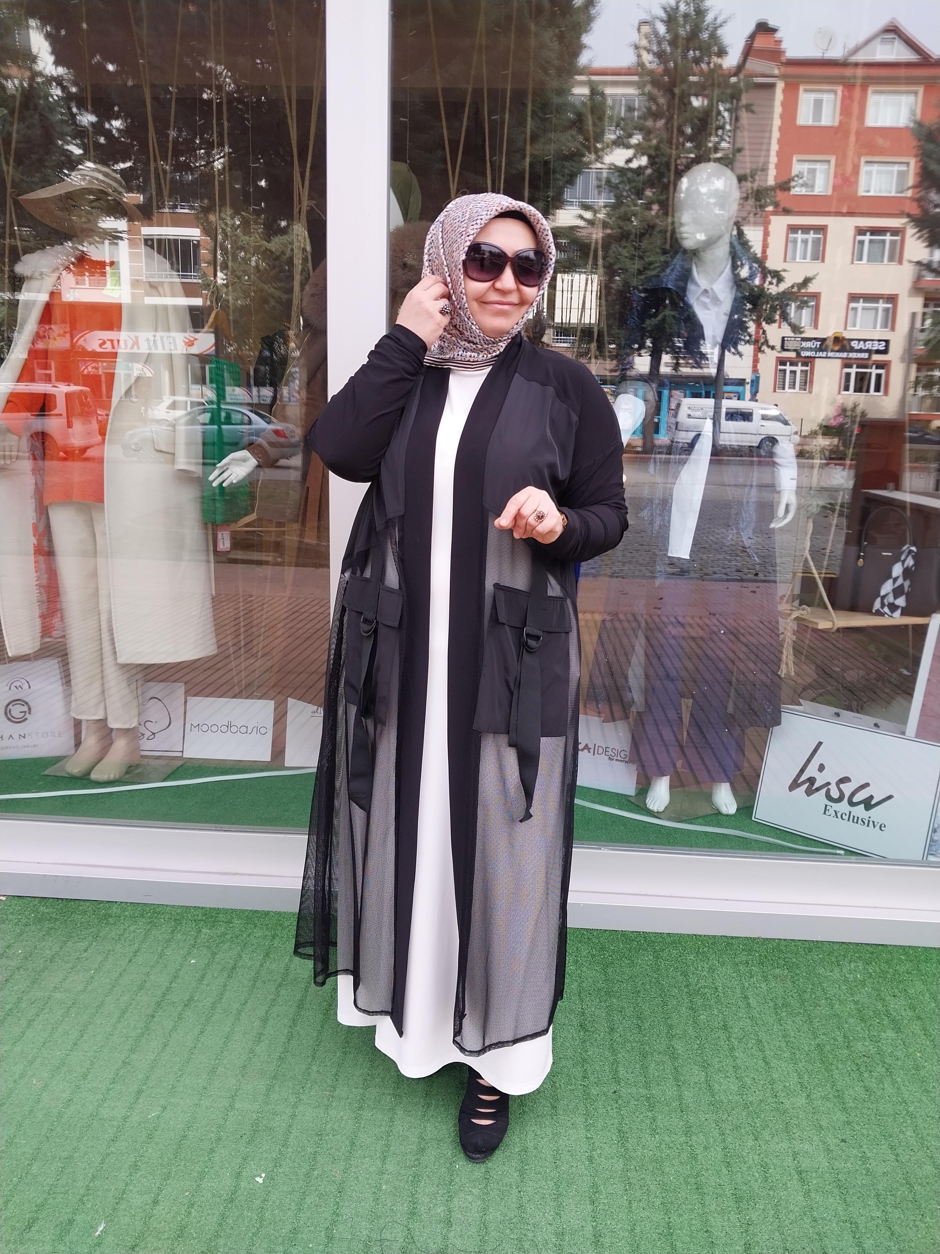 NURCAN ÇETİN FİLE DETAYLI YELEK SİYAH 24715