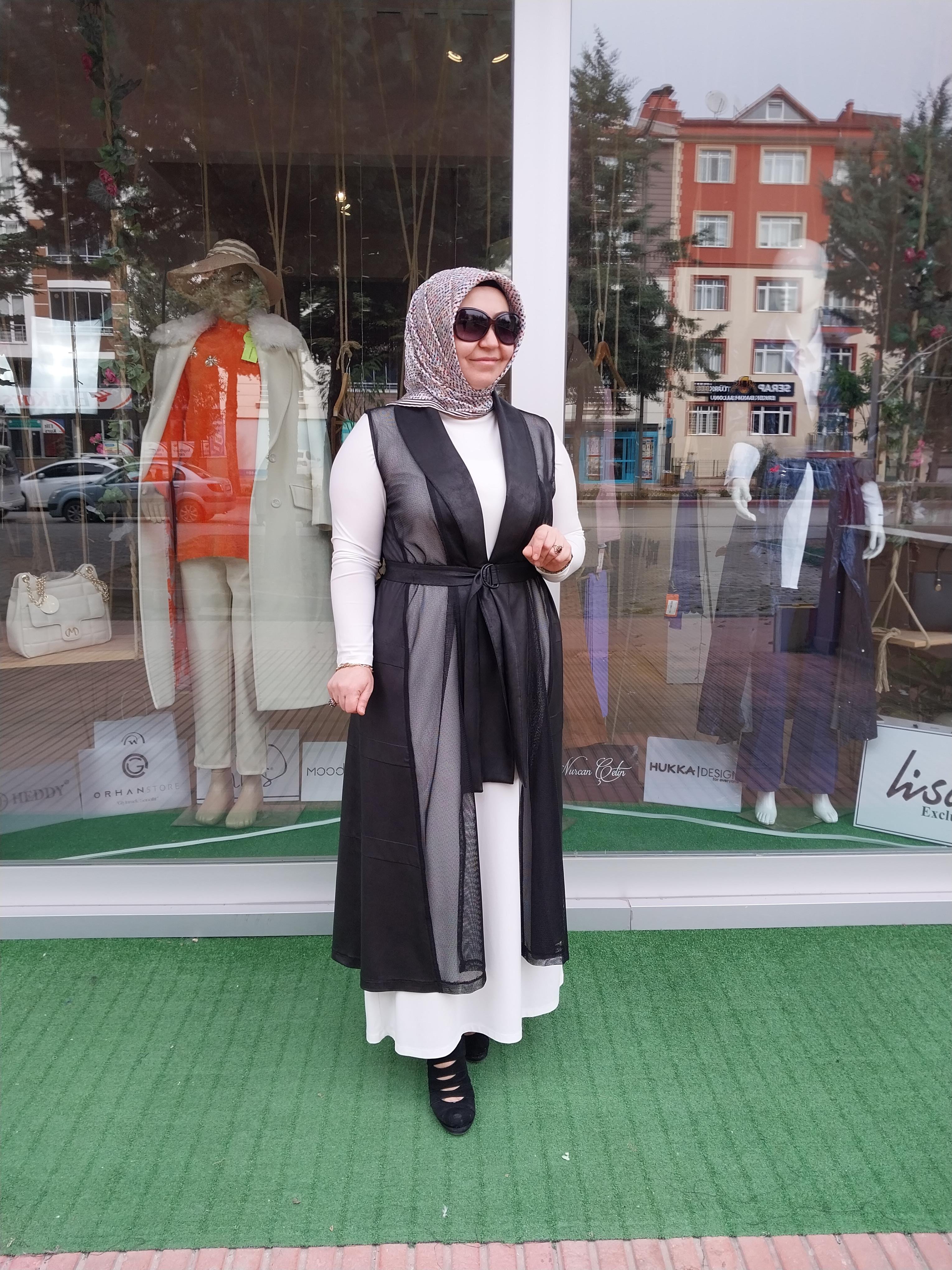 NURCAN ÇETİN FİLE DETAYLI YELEK SİYAH 24721