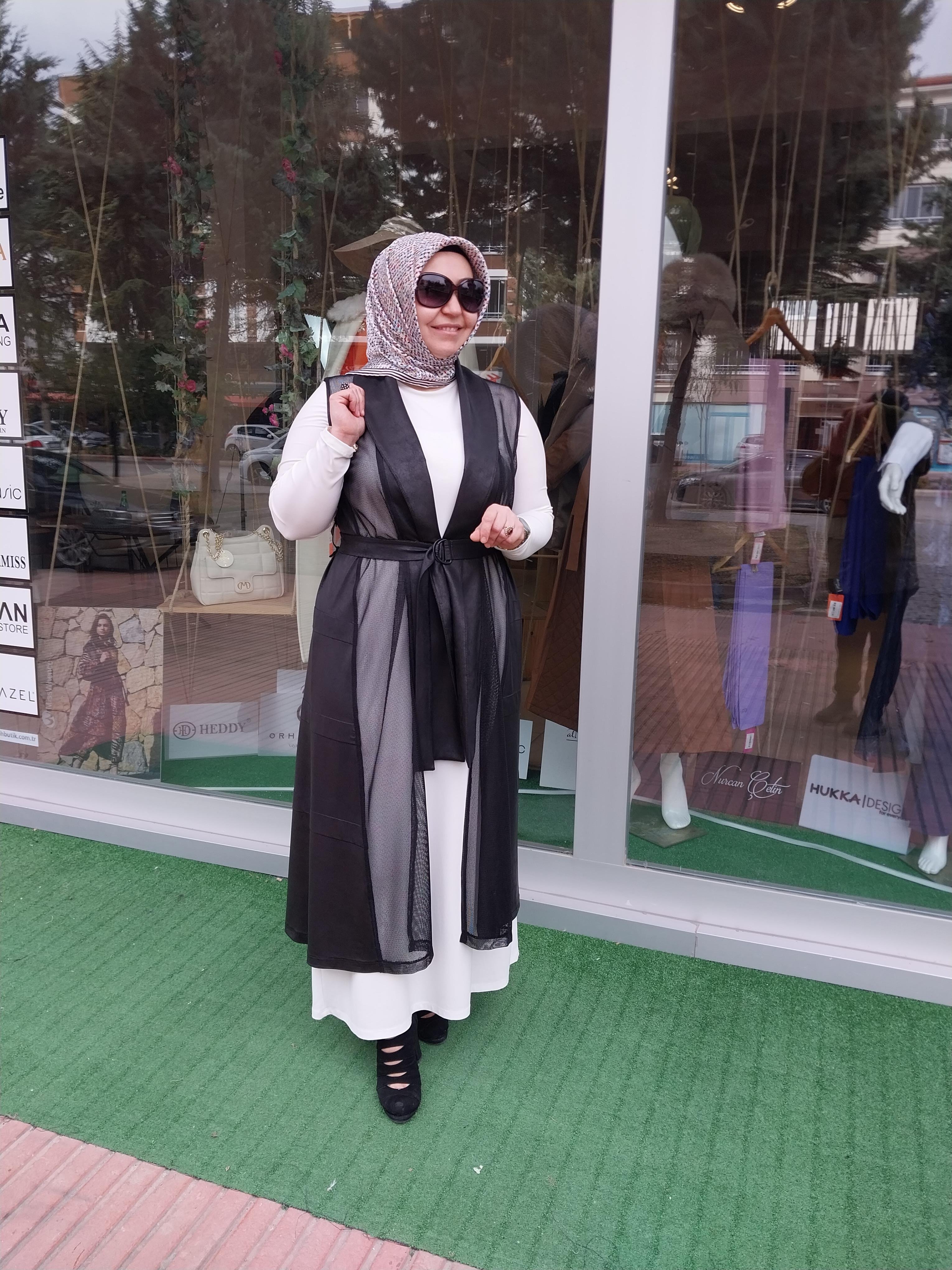NURCAN ÇETİN FİLE DETAYLI YELEK SİYAH 24721