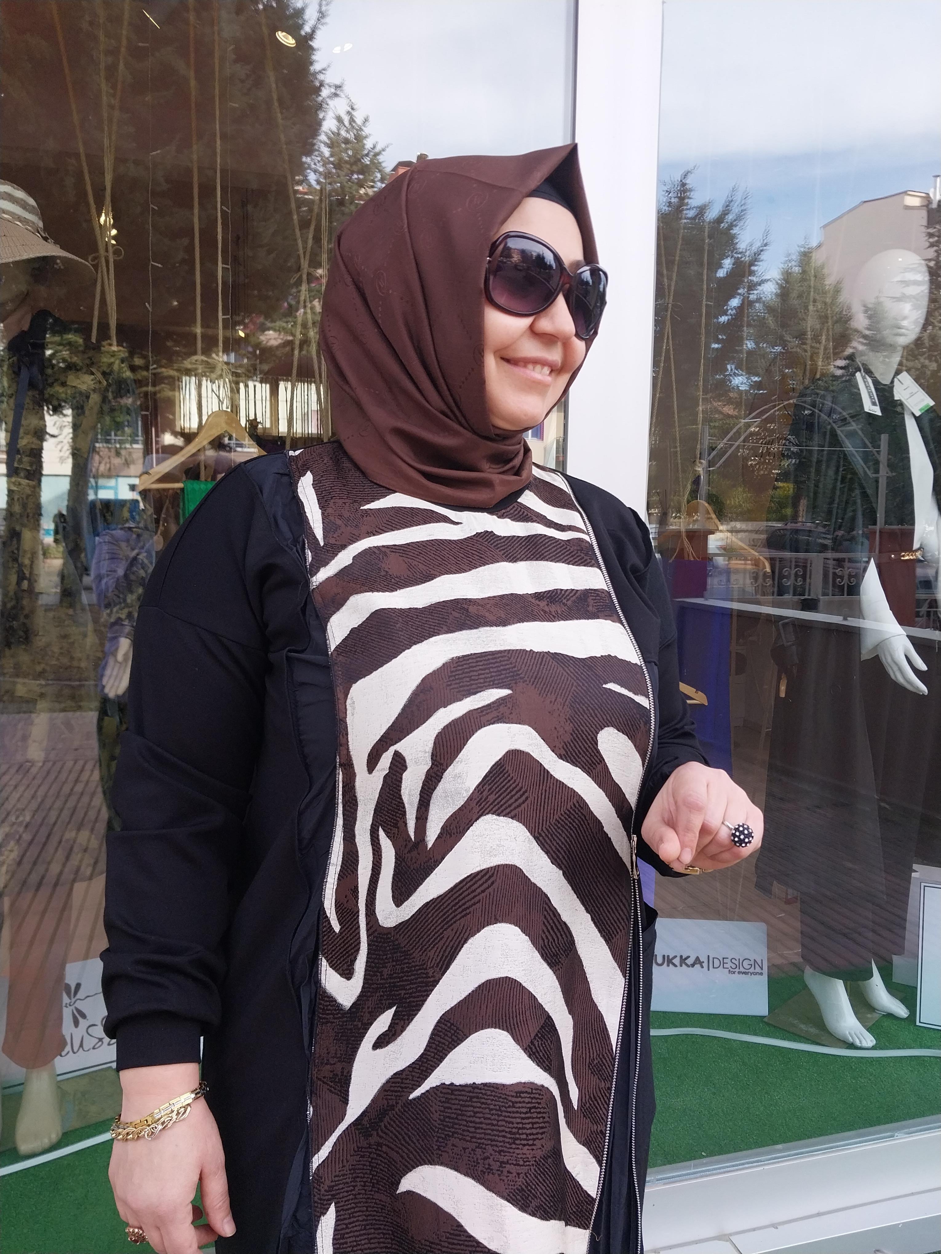 MİSSWHENCE ZEBRA DESENLİ TUNİK SİYAH 34037