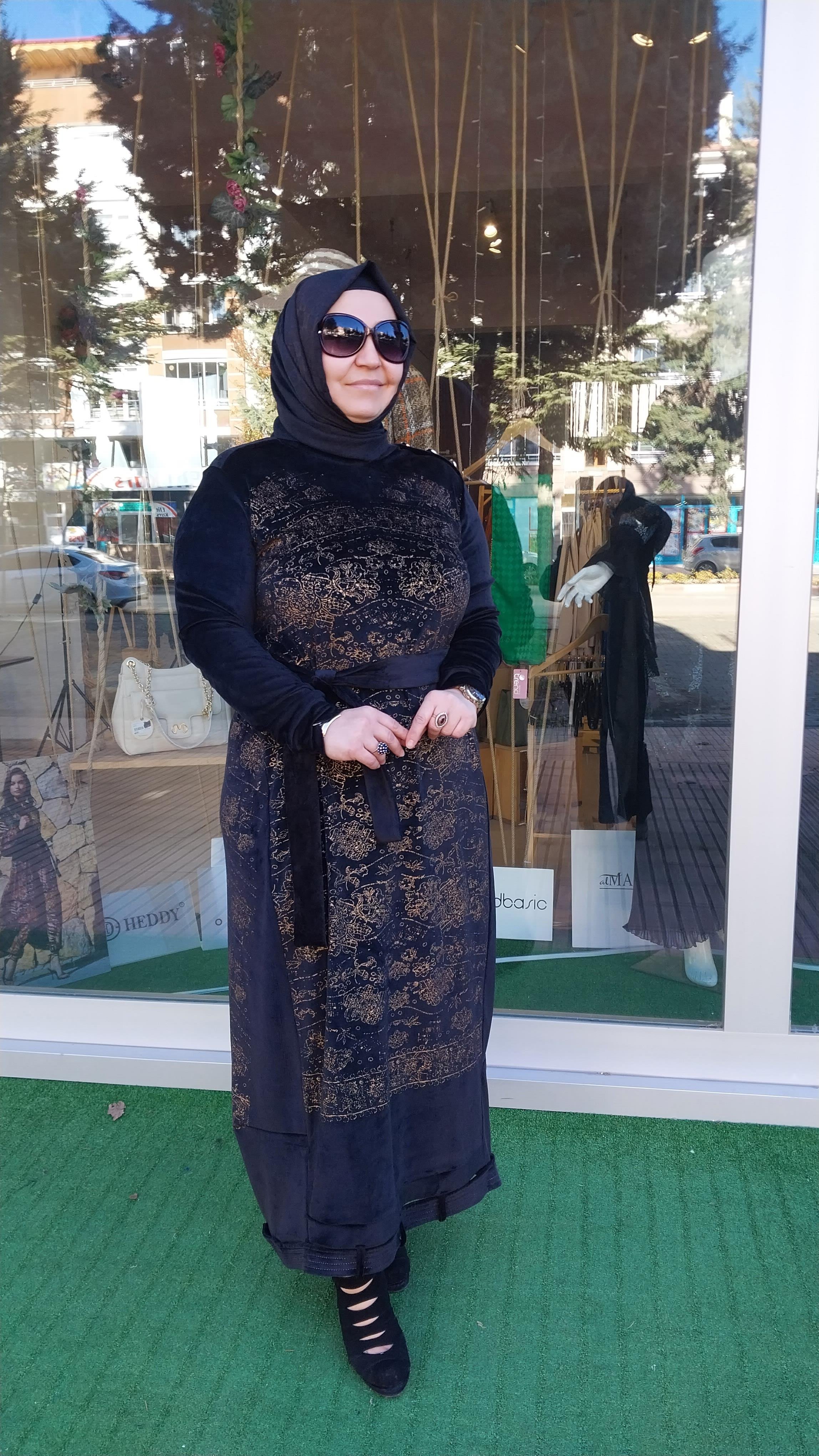 MİSSWHENCE KADİFE ELBİSE SİYAH 34805