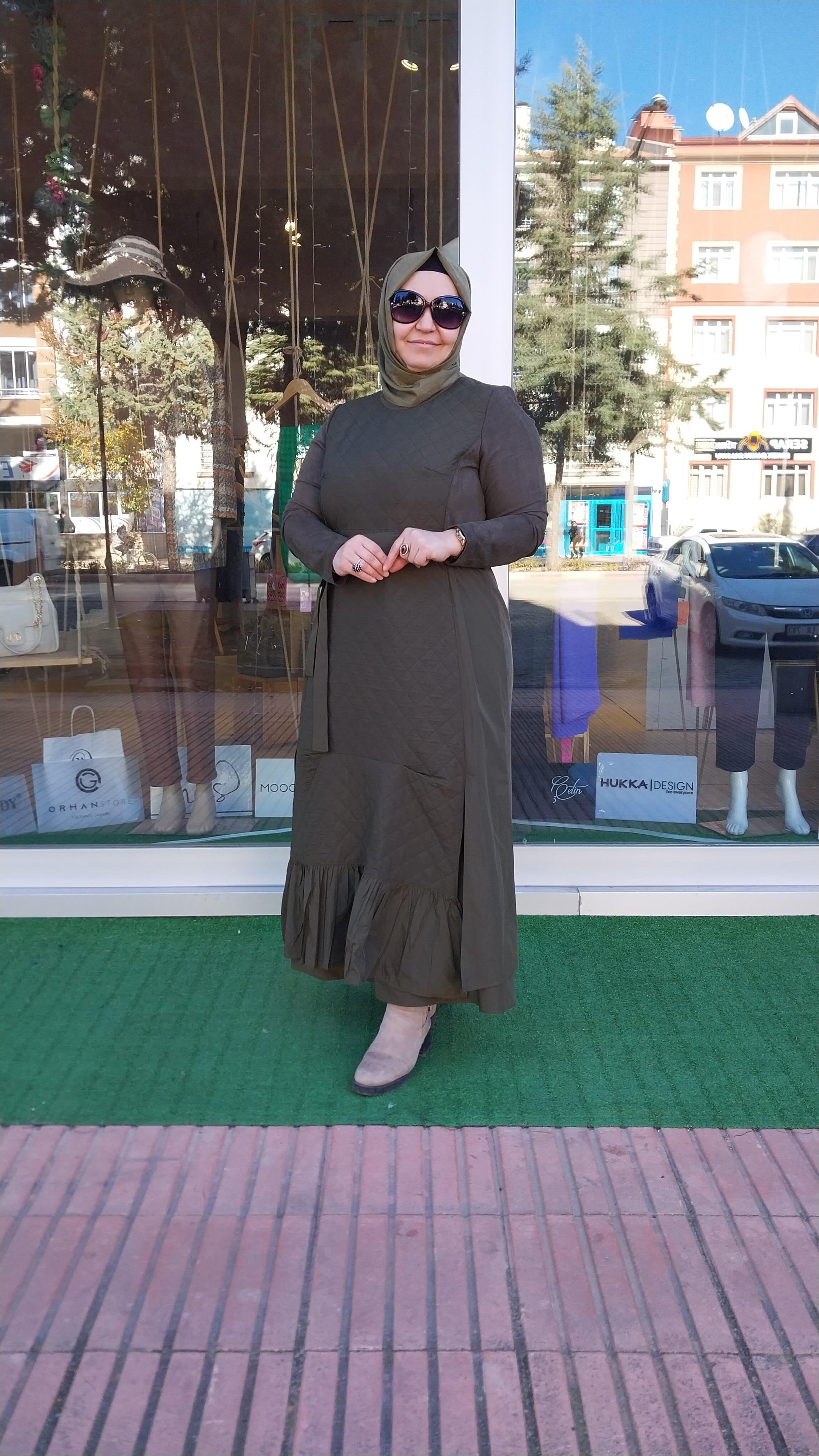 MİSSWHENCE KAPİTONE DETAYLI SÜET ELBİSE YEŞİL 34814