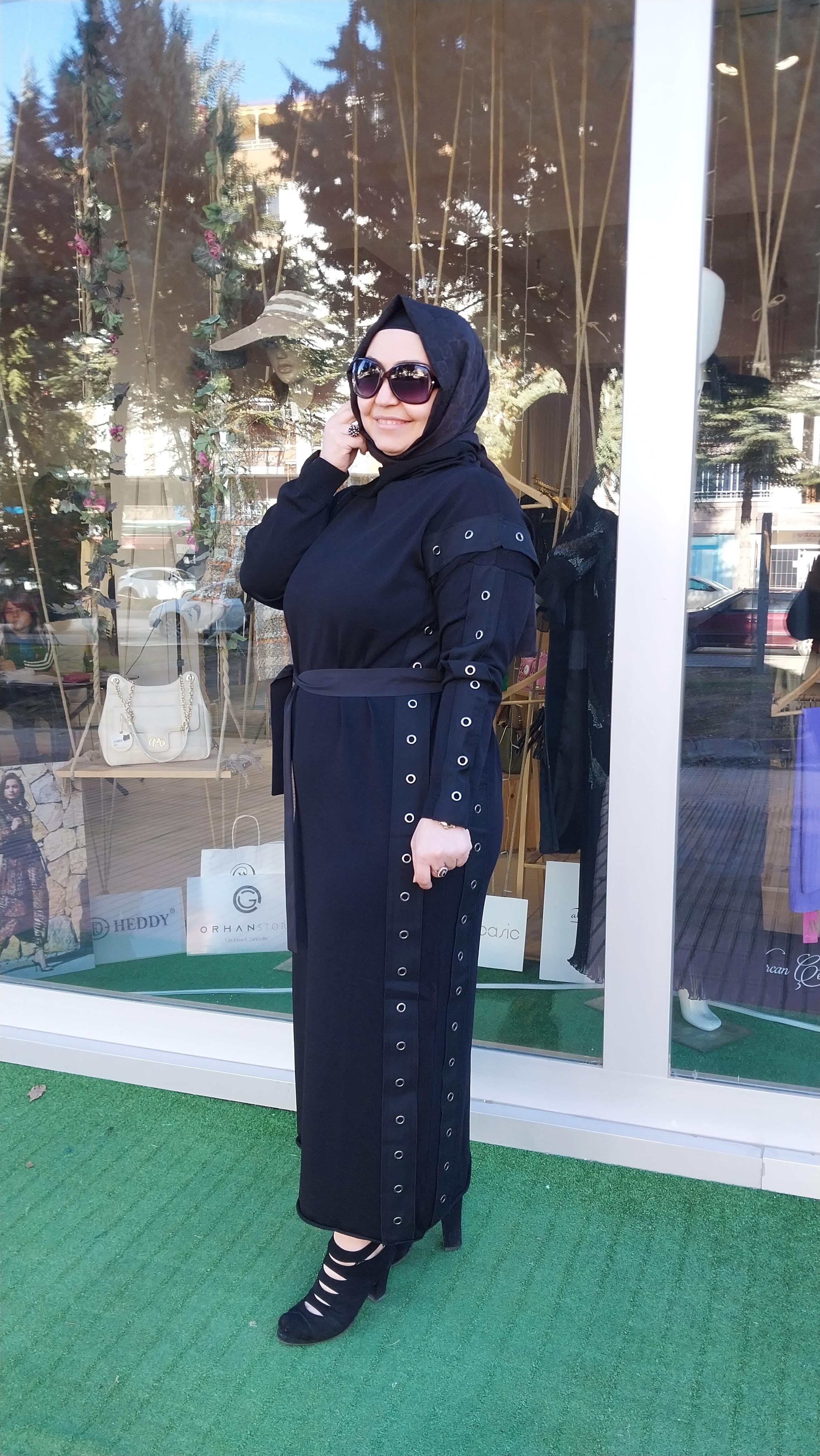 MİSSWHENCE KEMER DETAYLI TRİKO ELBİSE SİYAH 34817
