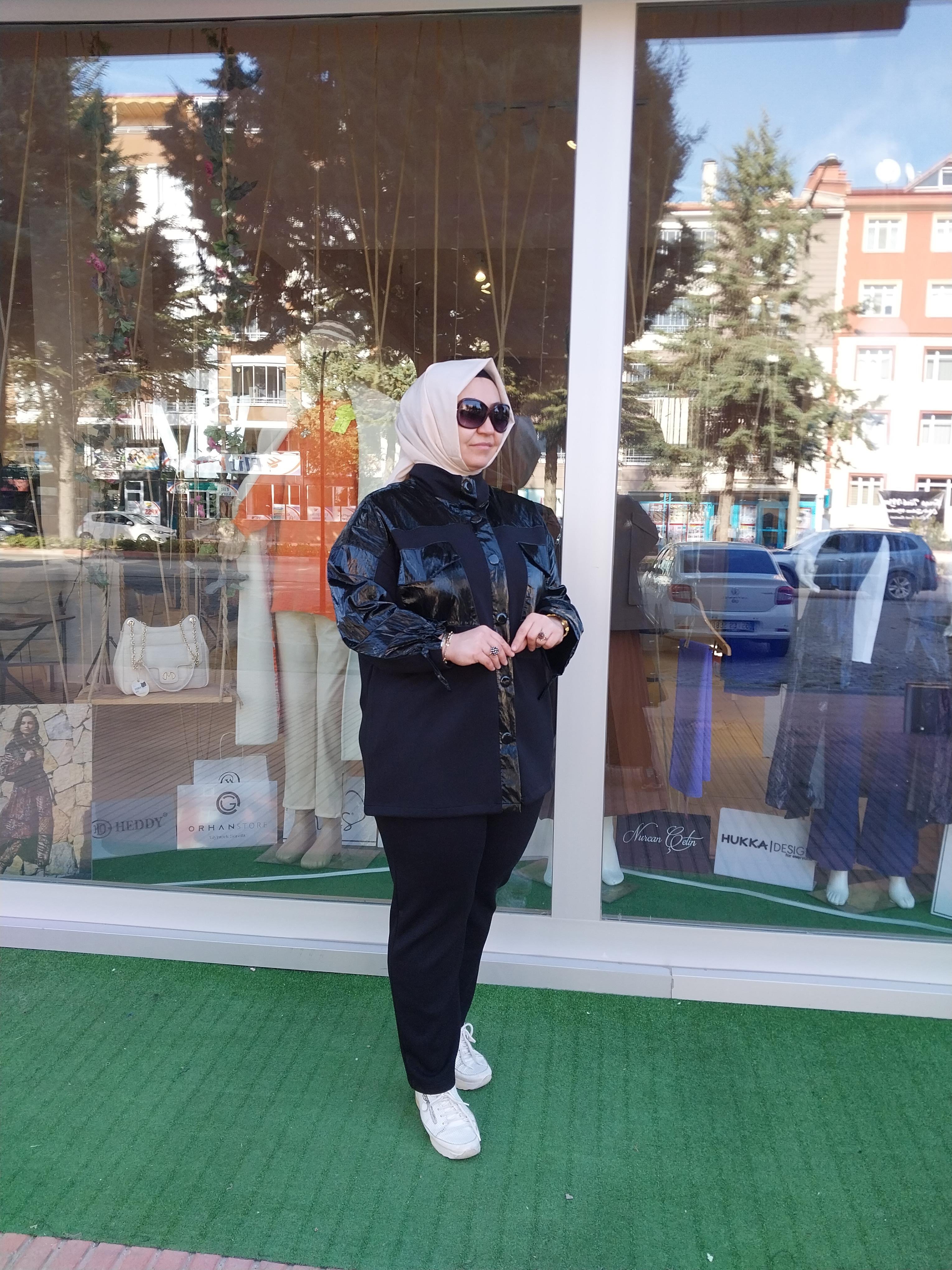 MİSSEMRAMİSS COTONE PARLAK DETAYLI PANTOLONLU TAKIM SİYAH 4187