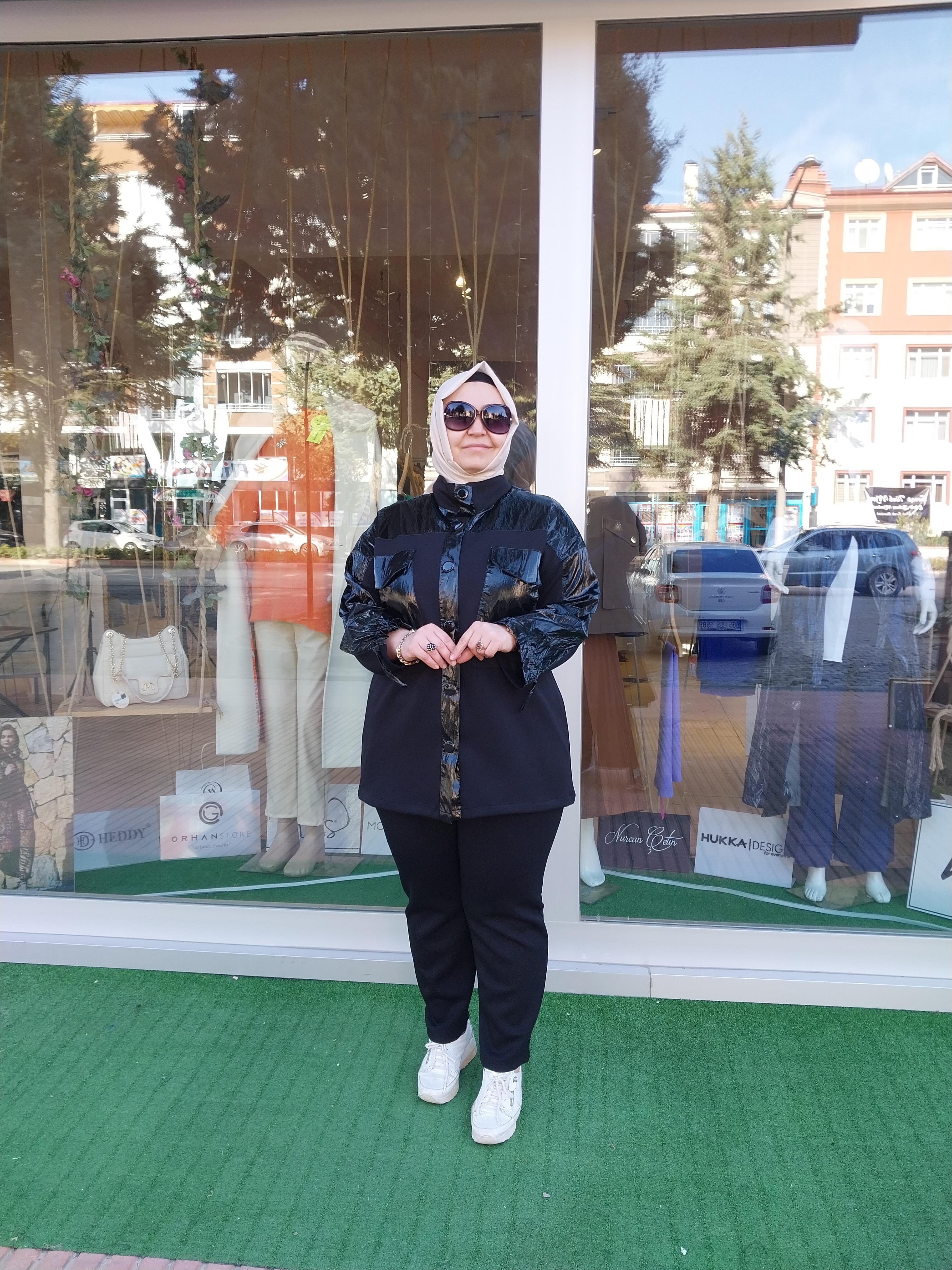 MİSSEMRAMİSS COTONE PARLAK DETAYLI PANTOLONLU TAKIM SİYAH 4187