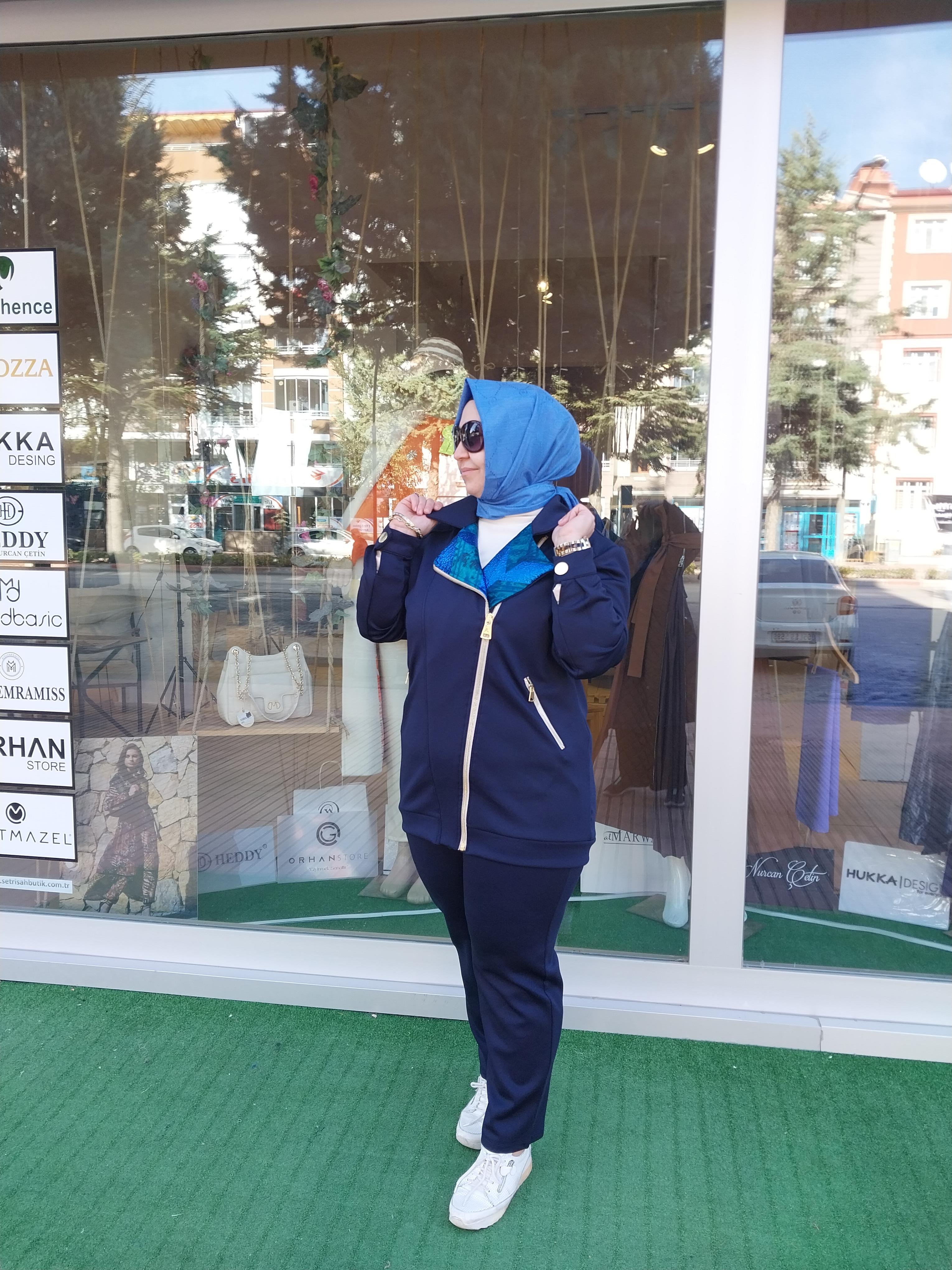 MİSSEMRAMİSS BİKER CEKETLİ PANTOLONLU TAKIM LACİVERT 4189