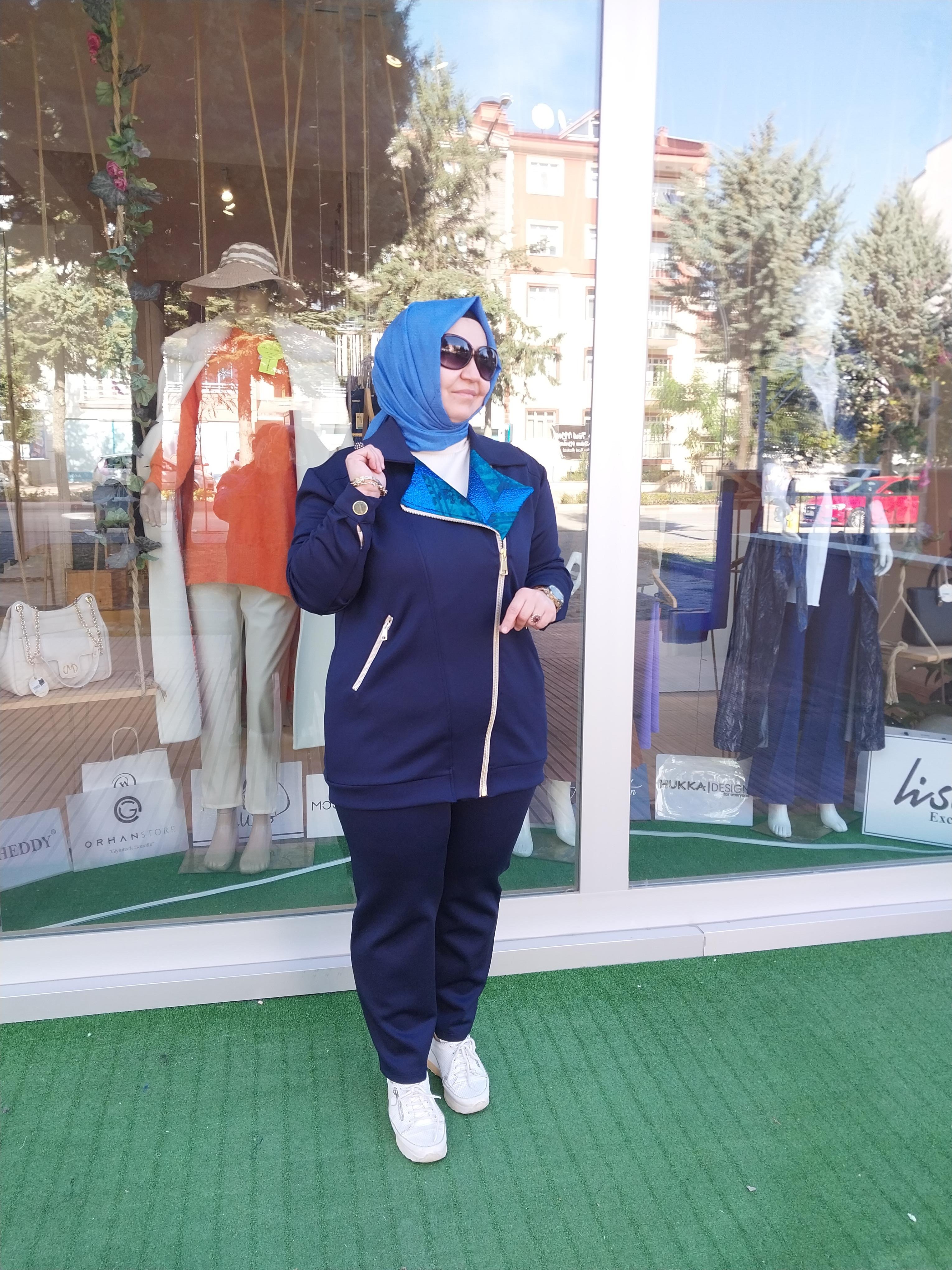 MİSSEMRAMİSS BİKER CEKETLİ PANTOLONLU TAKIM LACİVERT 4189