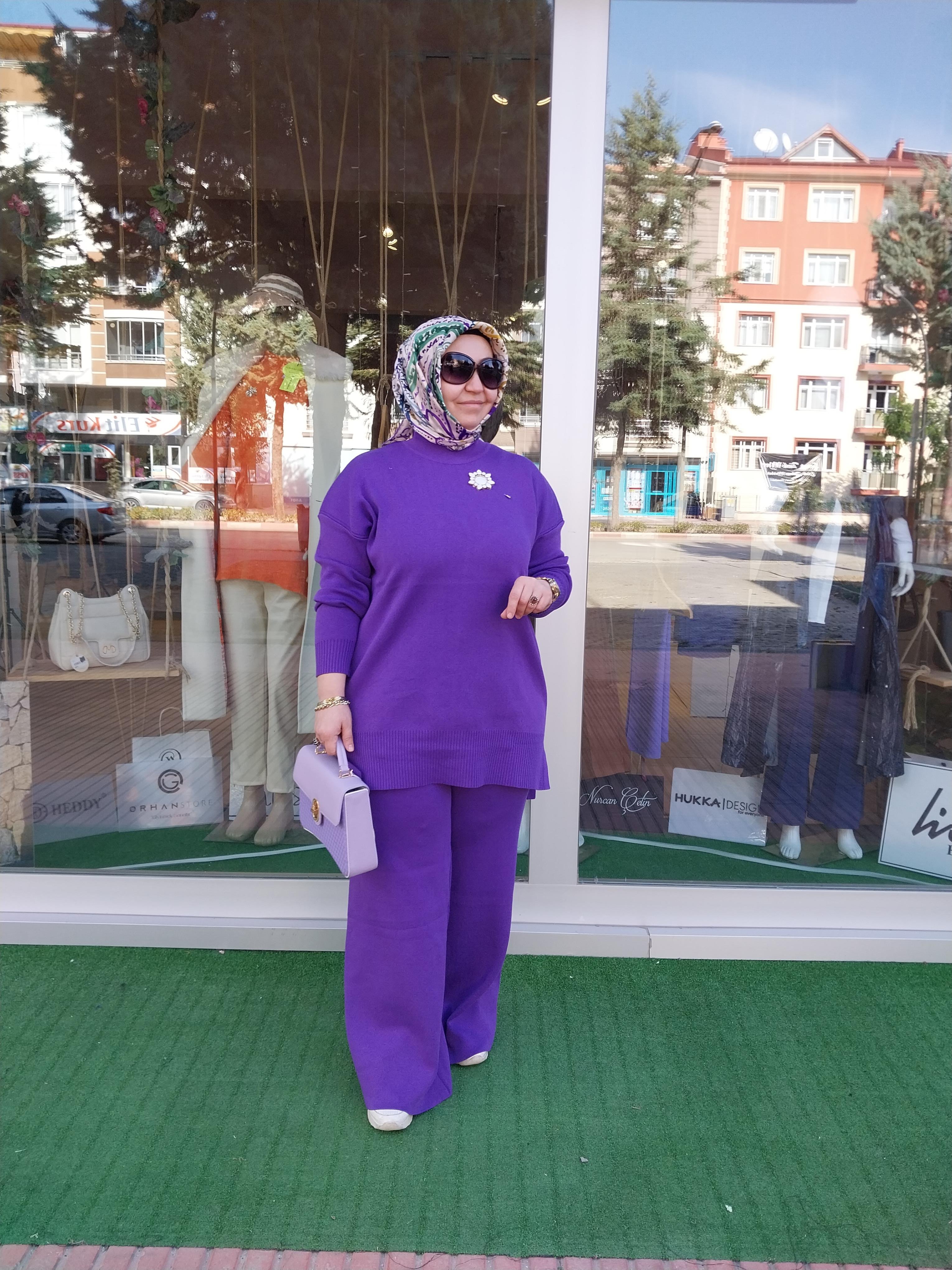 MİSSEMRAMİSS MAGLERİA TRİKO PANTOLONLU TAKIM MOR 4198