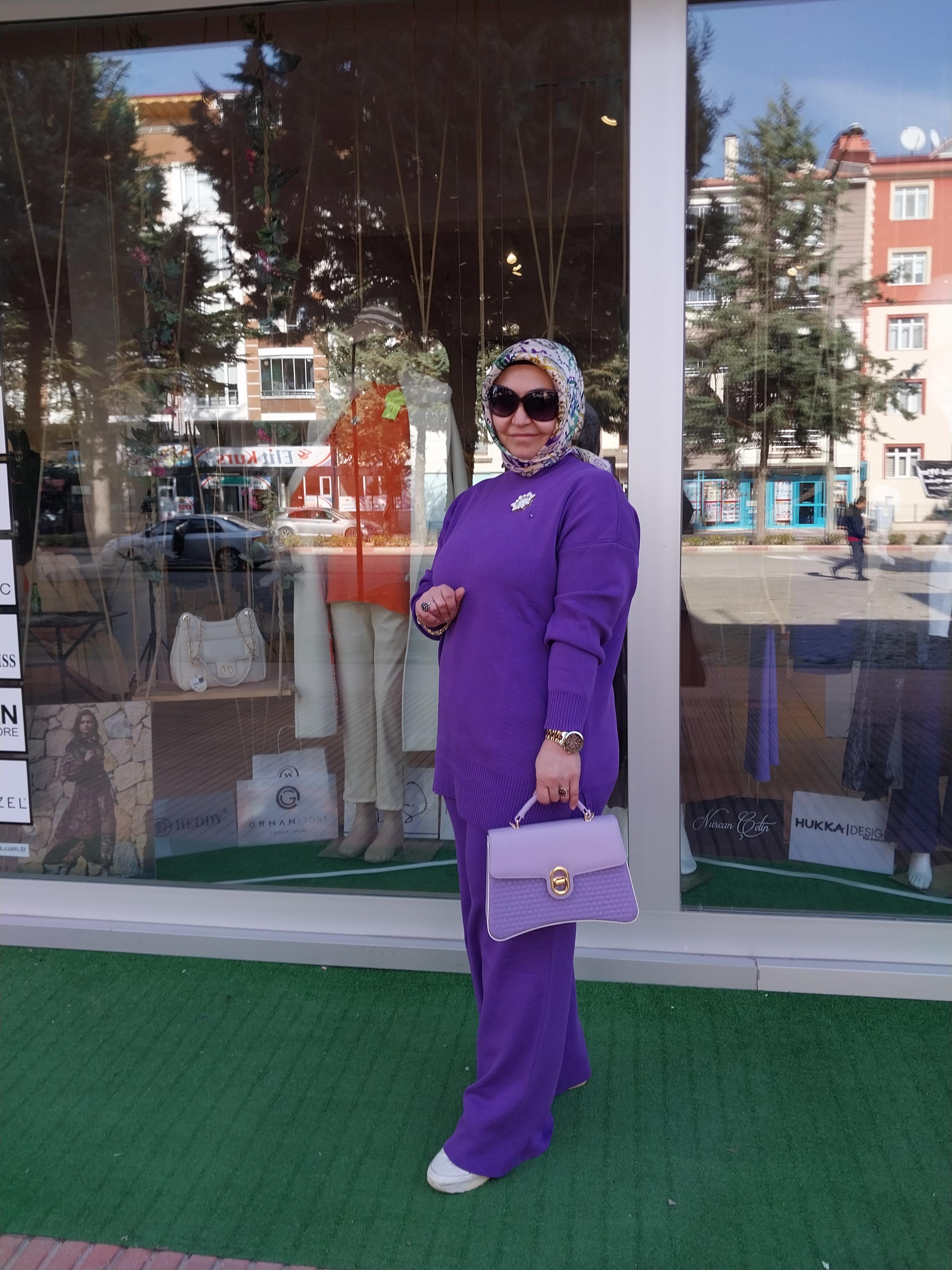 MİSSEMRAMİSS MAGLERİA TRİKO PANTOLONLU TAKIM MOR 4198