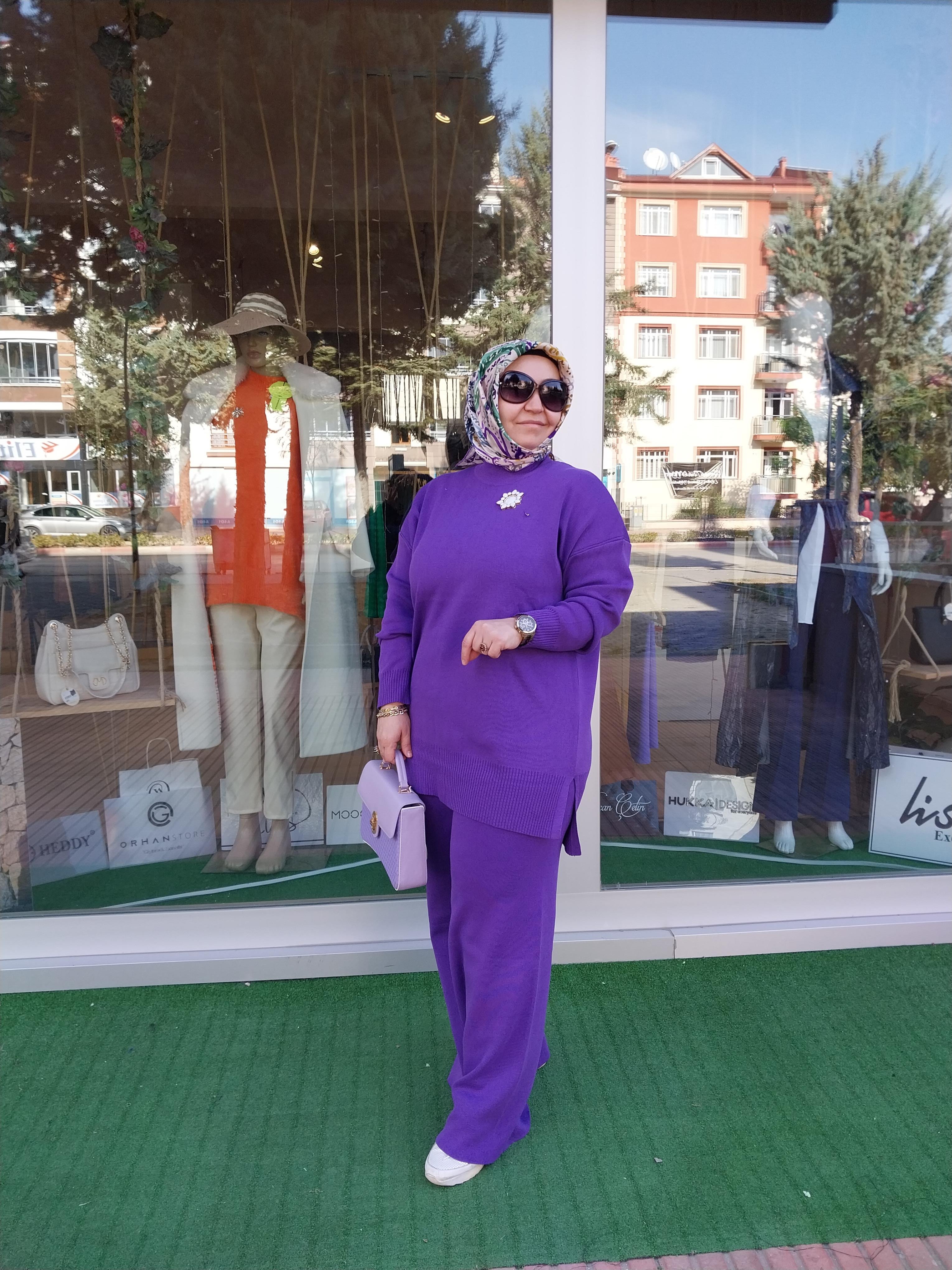 MİSSEMRAMİSS MAGLERİA TRİKO PANTOLONLU TAKIM MOR 4198