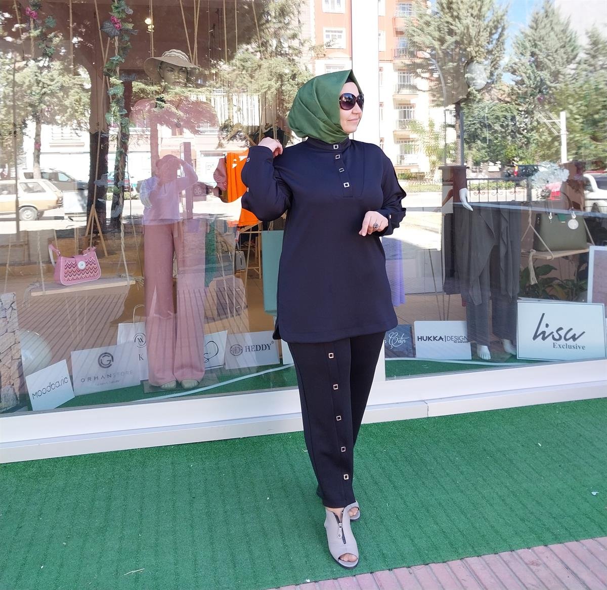 GHİSA METAL DETAYLI PANTOLONLU TAKIM SİYAH 4363