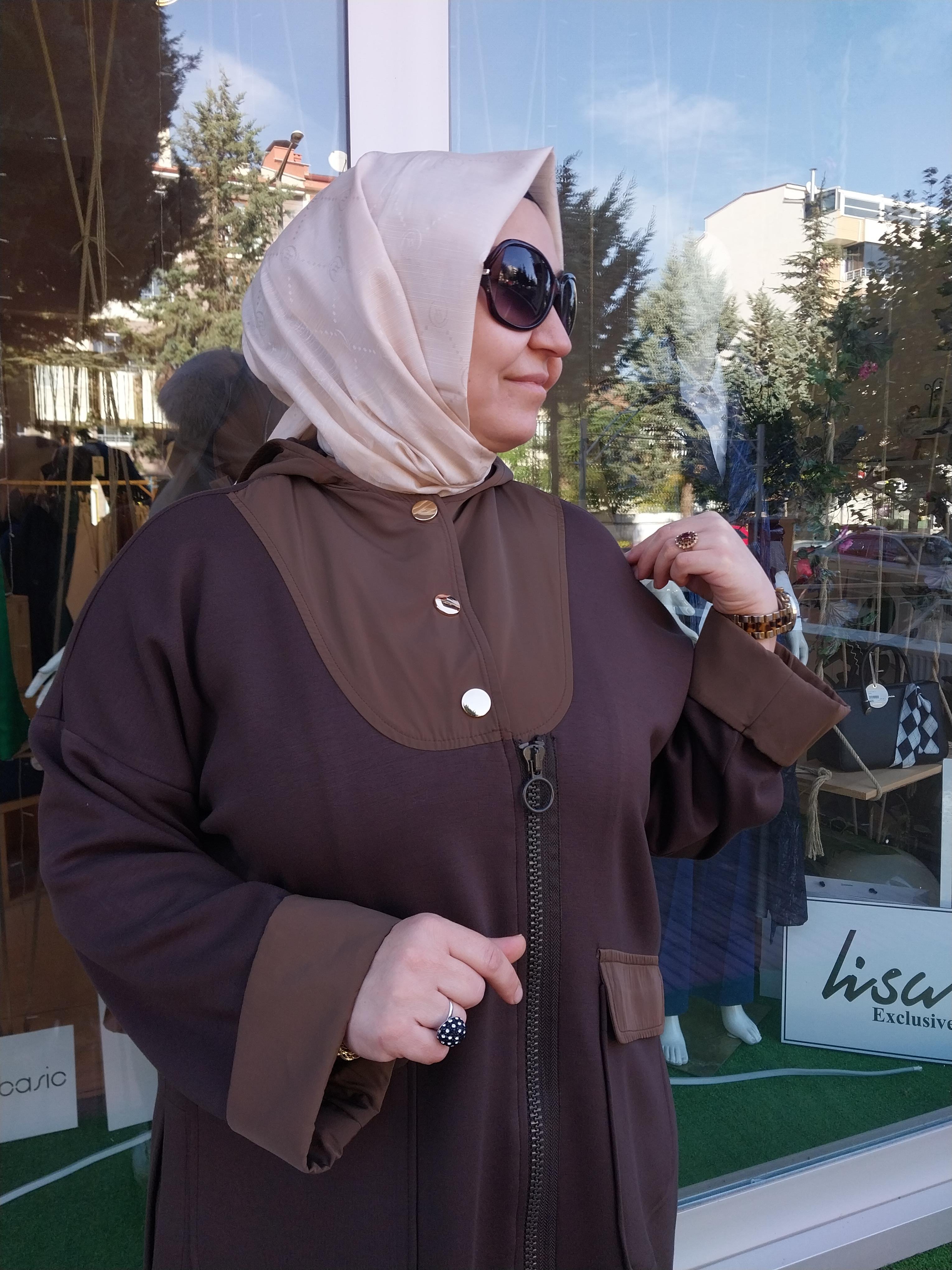 GHİSA YARIM DÜĞME FERMUAR DETAYLI PANTOLONLU TAKIM KAHVERENGİ 2624