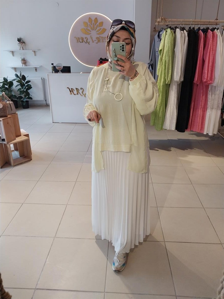 HUKKA ASİMETRİK GÖMLEK AÇIK SARI 23Y04B074