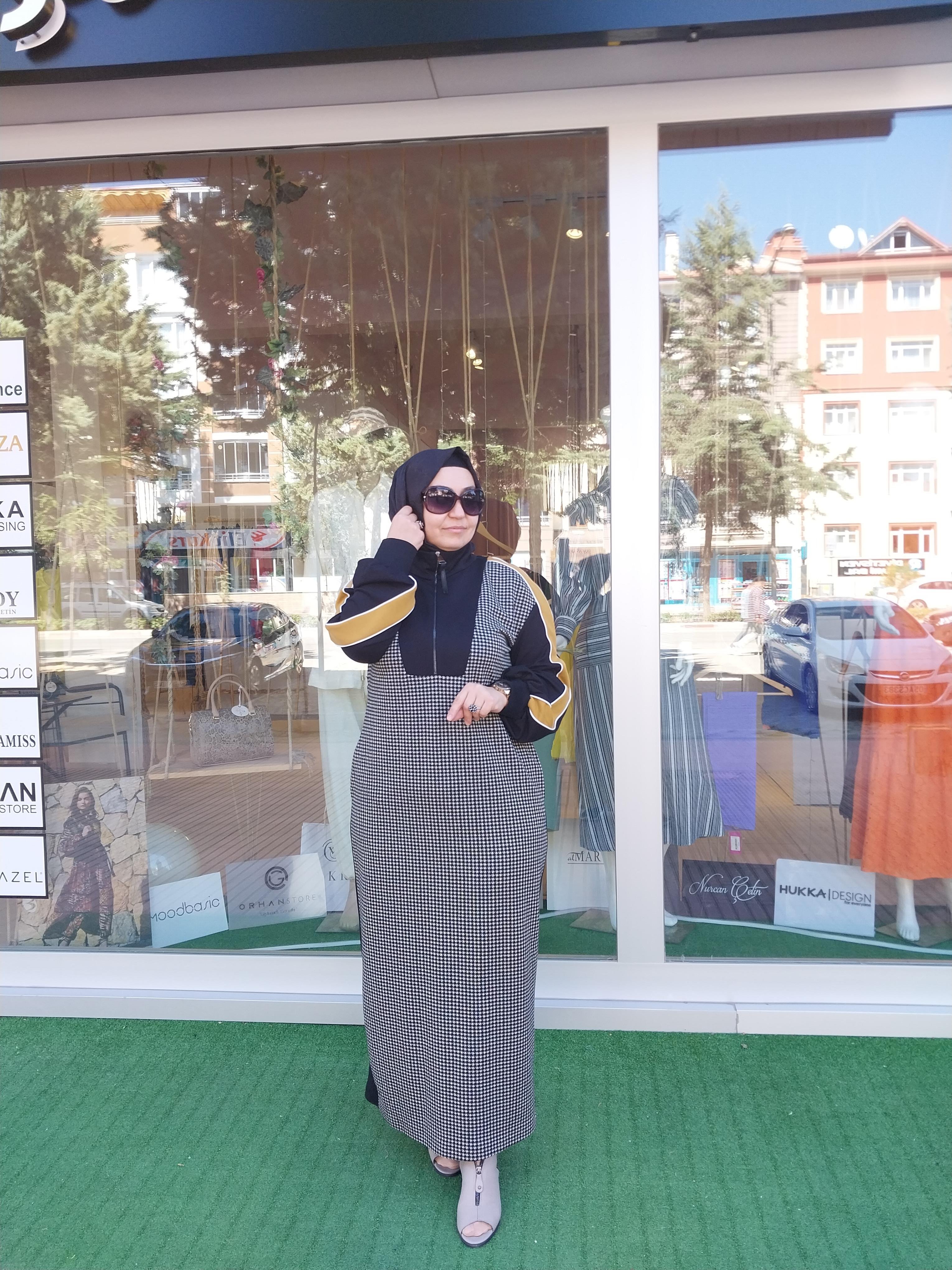 HUKKA DERİ DETAYLI FERMUARLI ELBİSE SİYAH 23HK1098