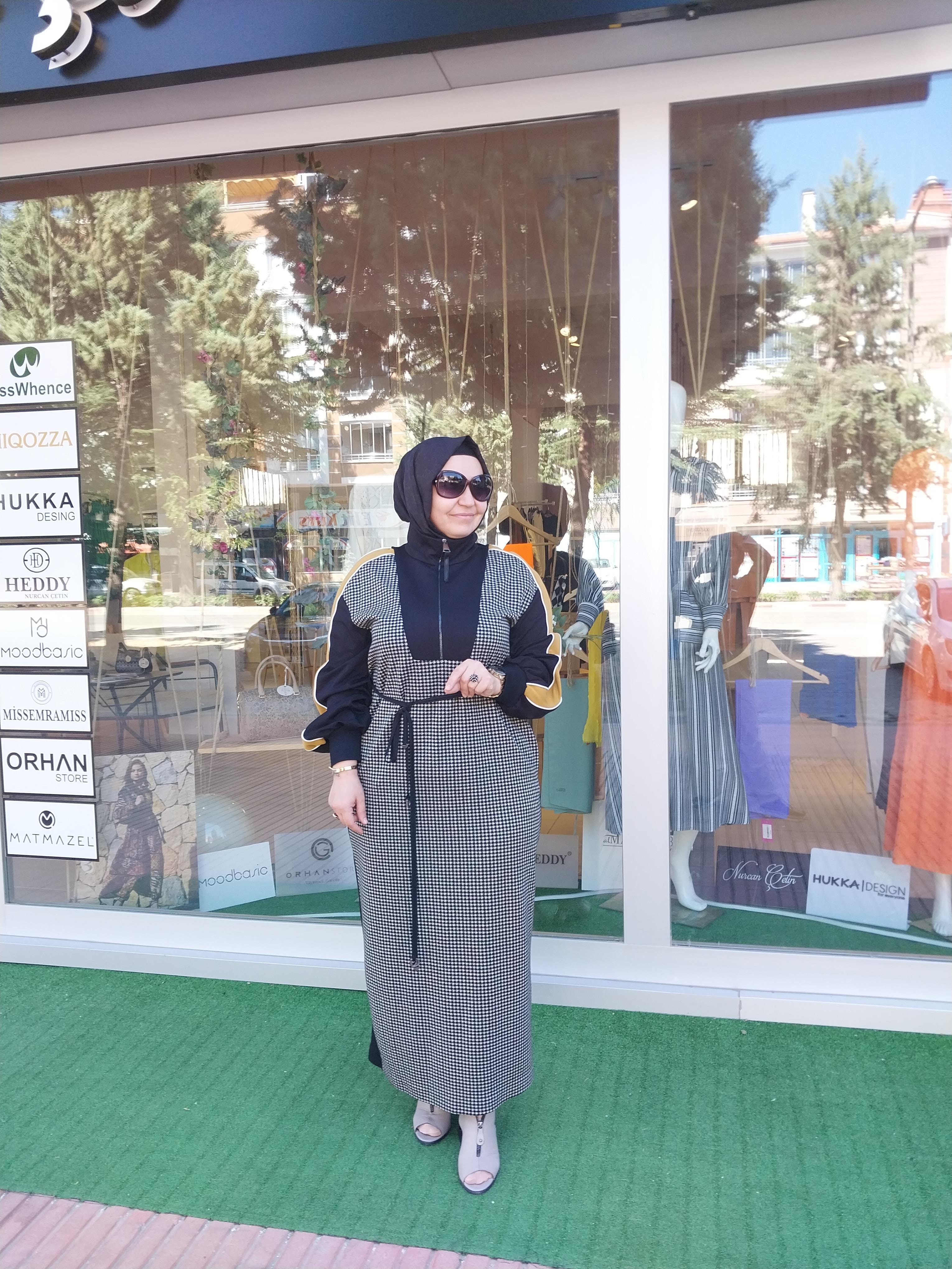 HUKKA DERİ DETAYLI FERMUARLI ELBİSE SİYAH 23HK1098