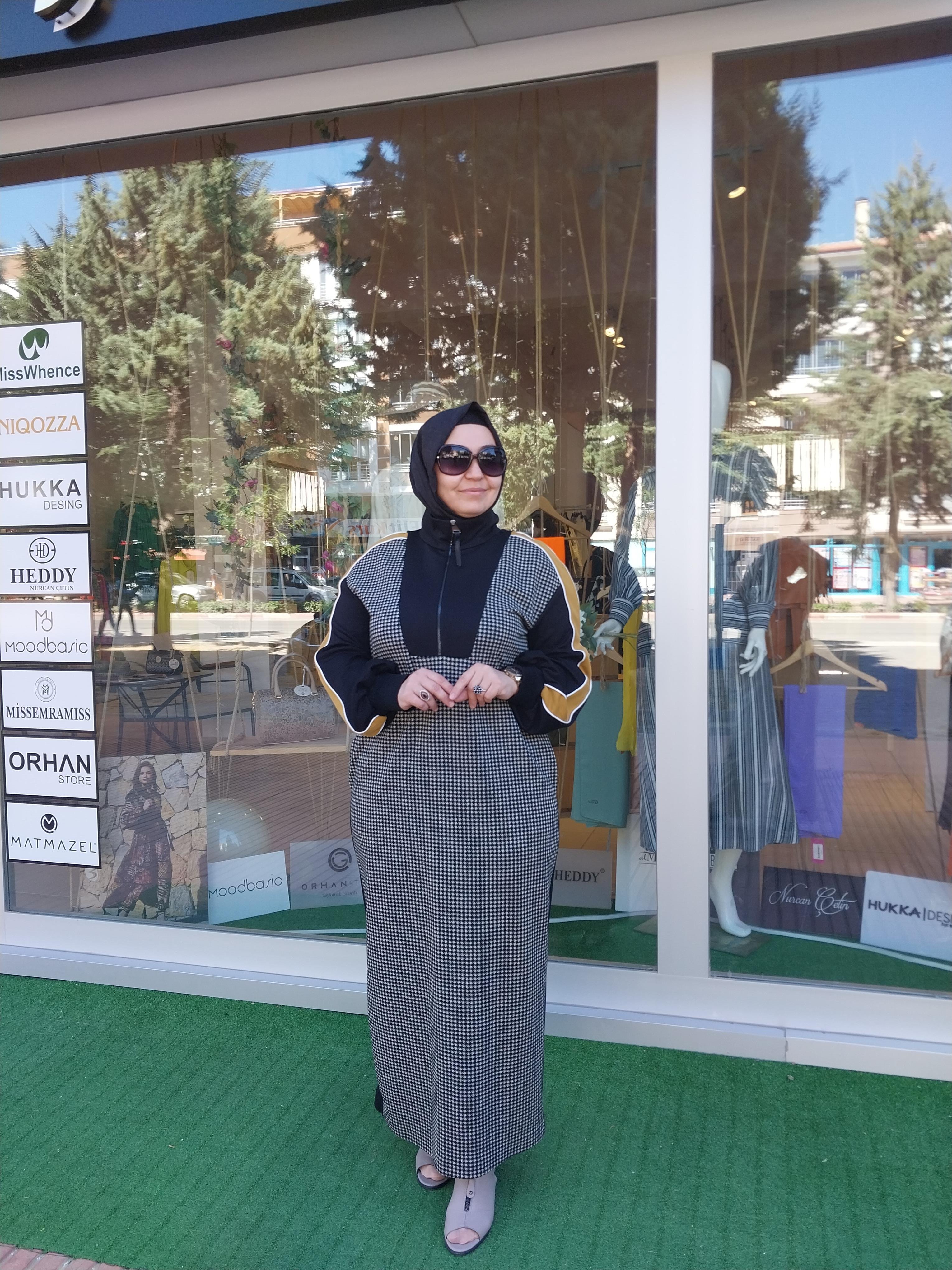 HUKKA DERİ DETAYLI FERMUARLI ELBİSE SİYAH 23HK1098