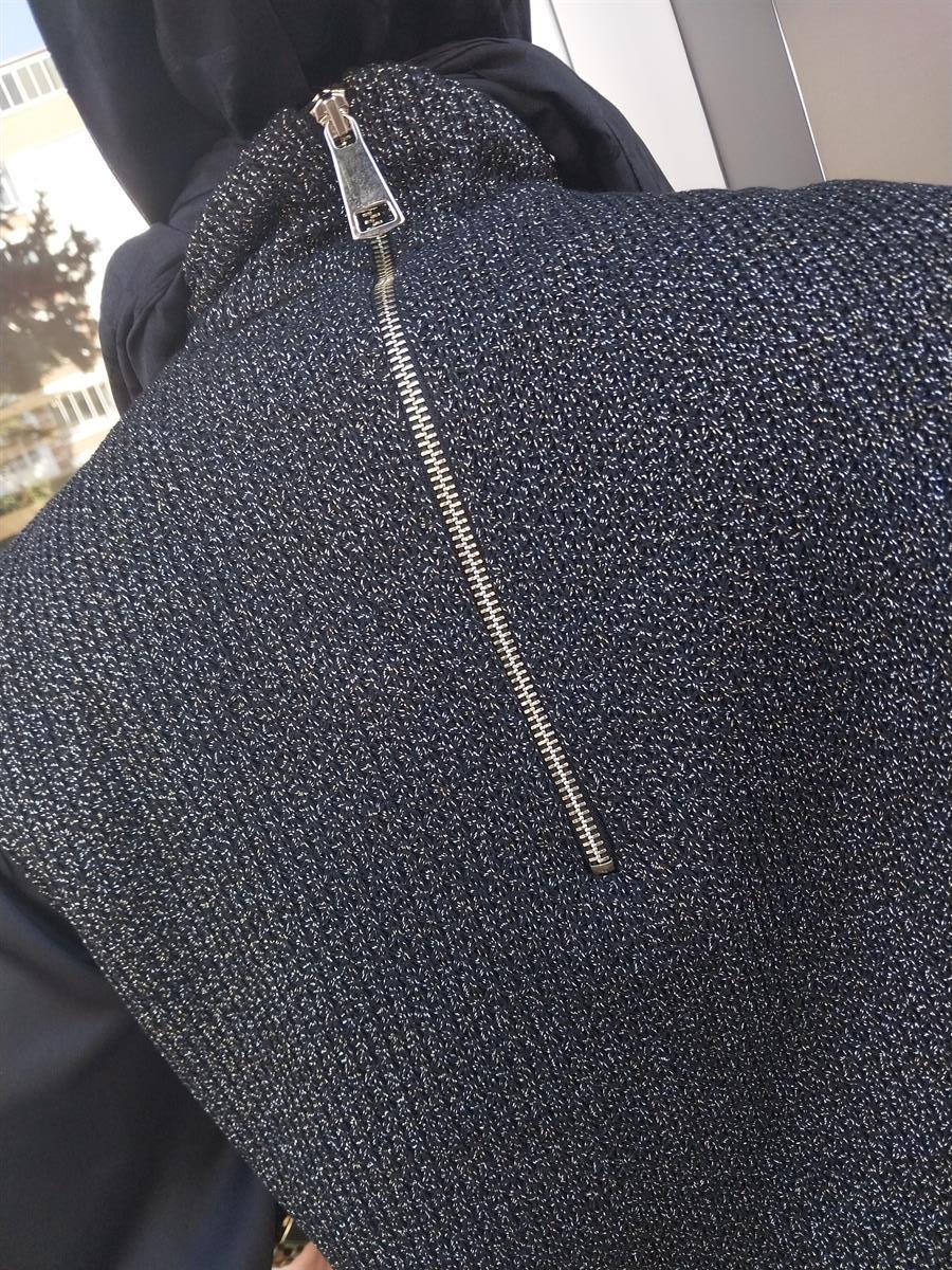 HUKKA DERİ FERMUAR DETAYLI TRİKO SÜVETER TAKIMLI TUNİK 23HK1077