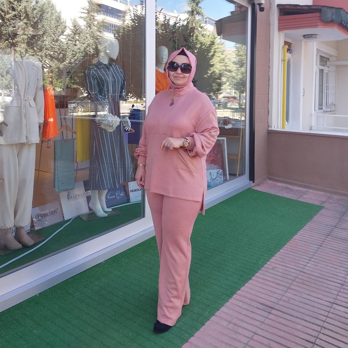 HUKKA FERMUARLI PARAŞÜT DETAYLI TRİKO PANTOLON SOMON 23HK1104