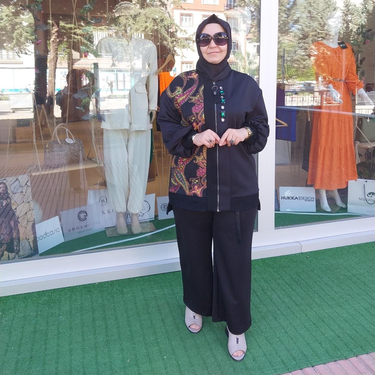 HUKKA FUŞYA KEMER DETAYLI PANTOLON SİYAH 23HK1004