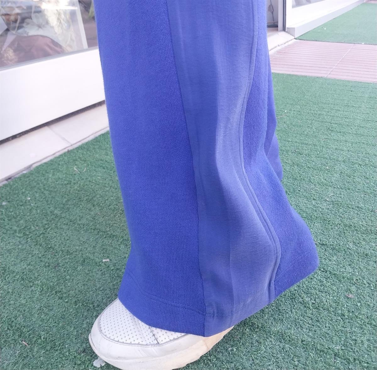 HUKKA İPEK DETAYLI TRİKO PANTOLON SAKS 23HK1039
