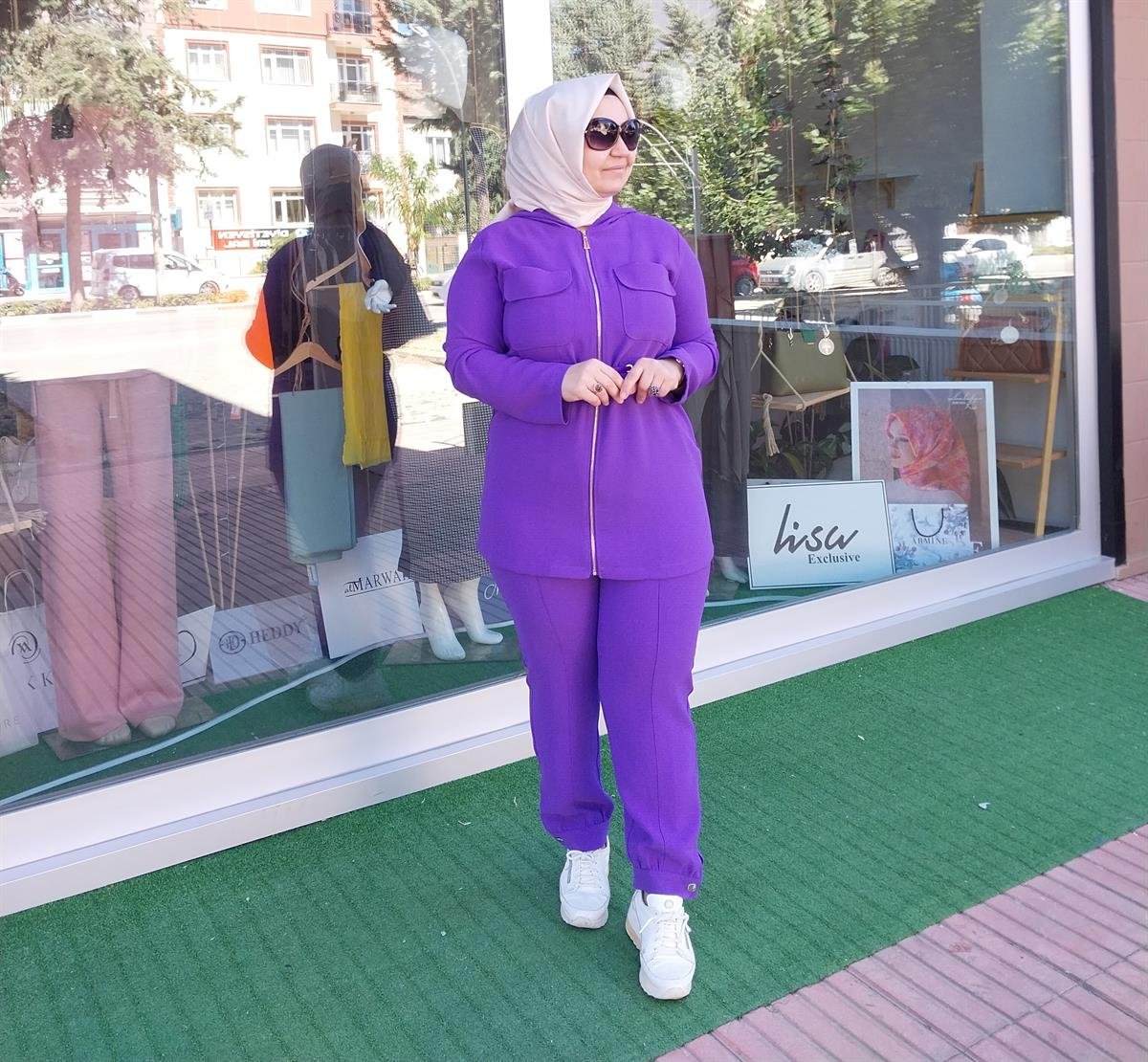 LİSA EXCULUSİVE MİNELLA MOR PANTOLONLU TAKIM 2053