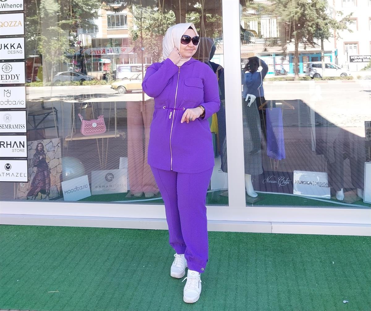LİSA EXCULUSİVE MİNELLA MOR PANTOLONLU TAKIM 2053