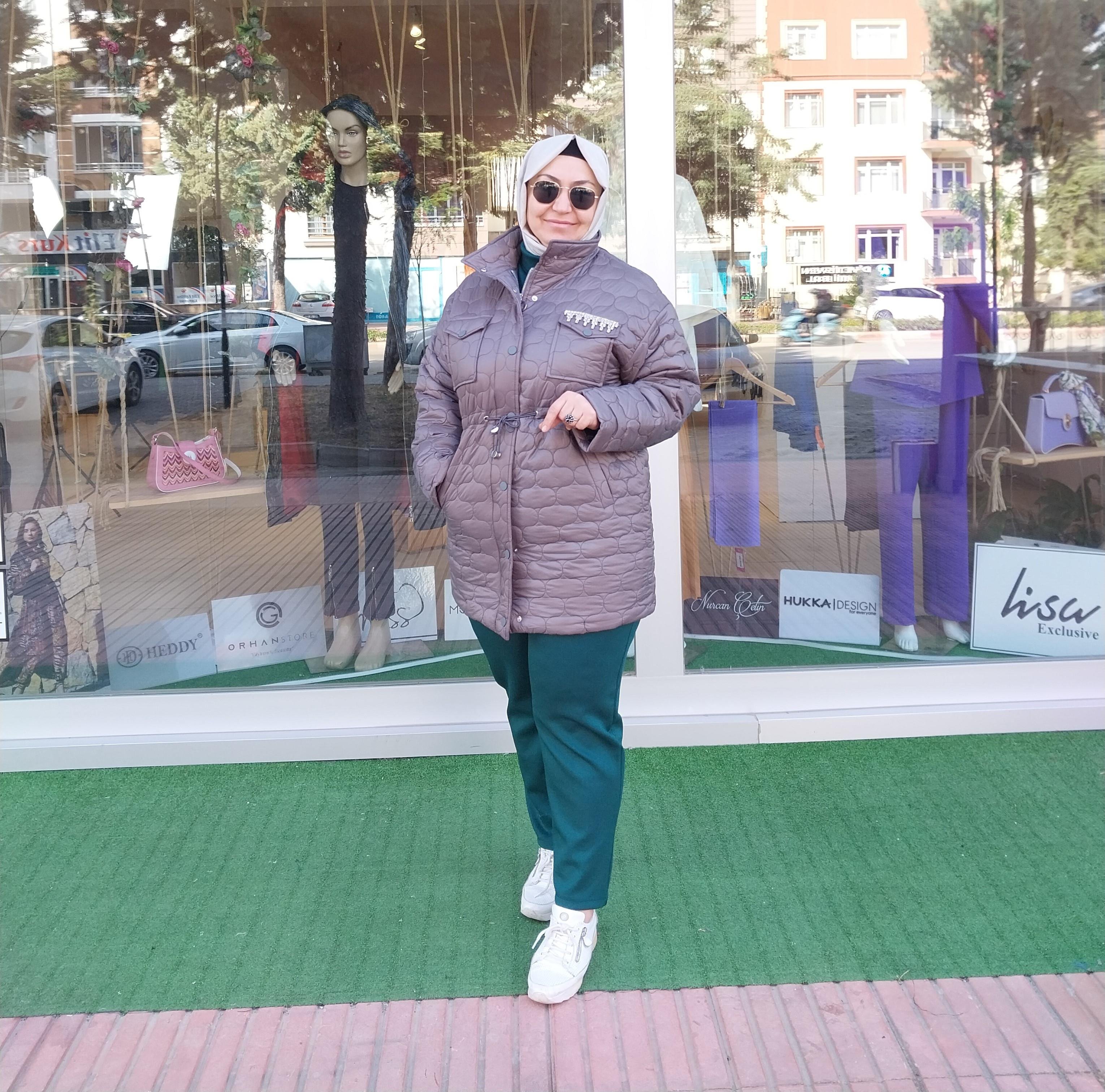 MİSSEMRAMİSS İŞLEMELİ CASUAL KAPİTONE MONT ANTRASİT 4142
