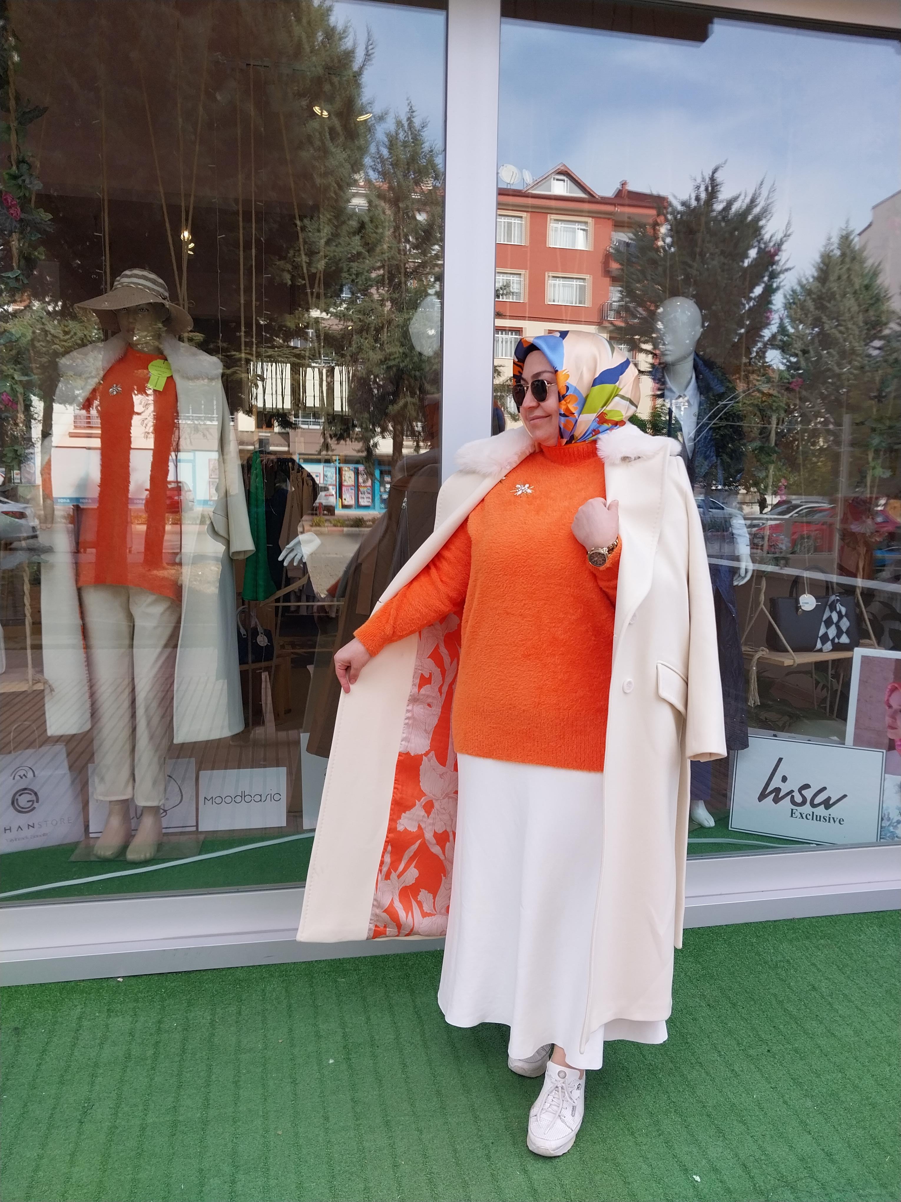 MİSSEMRAMİSS LADY KÜRKLÜ KAŞE KABAN KREM 4103