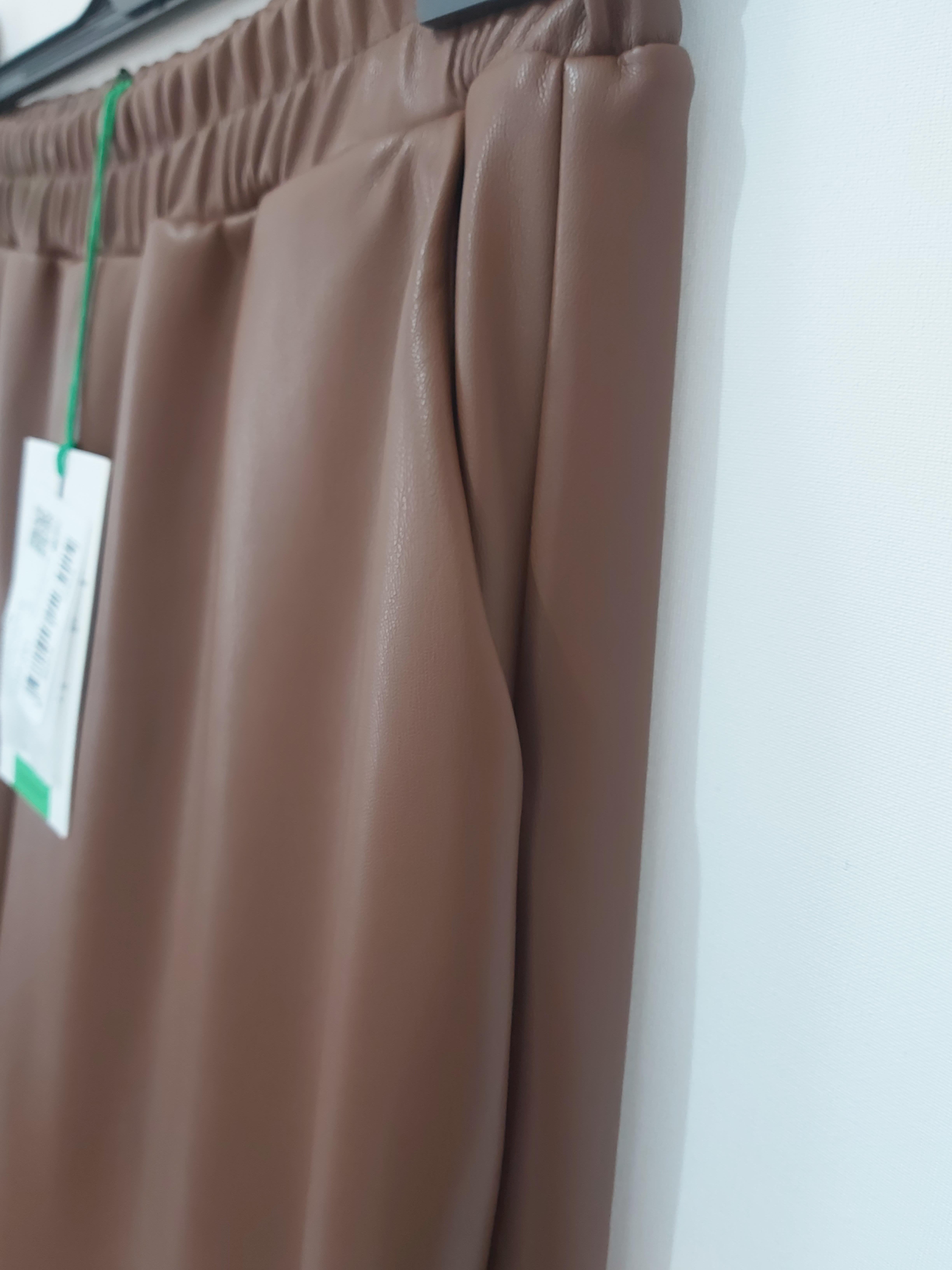 MİSSEMRAMİSS LEATHER(DERİ) FERMUAR DETAYLI PANTOLON KAHVERENGİ 4156