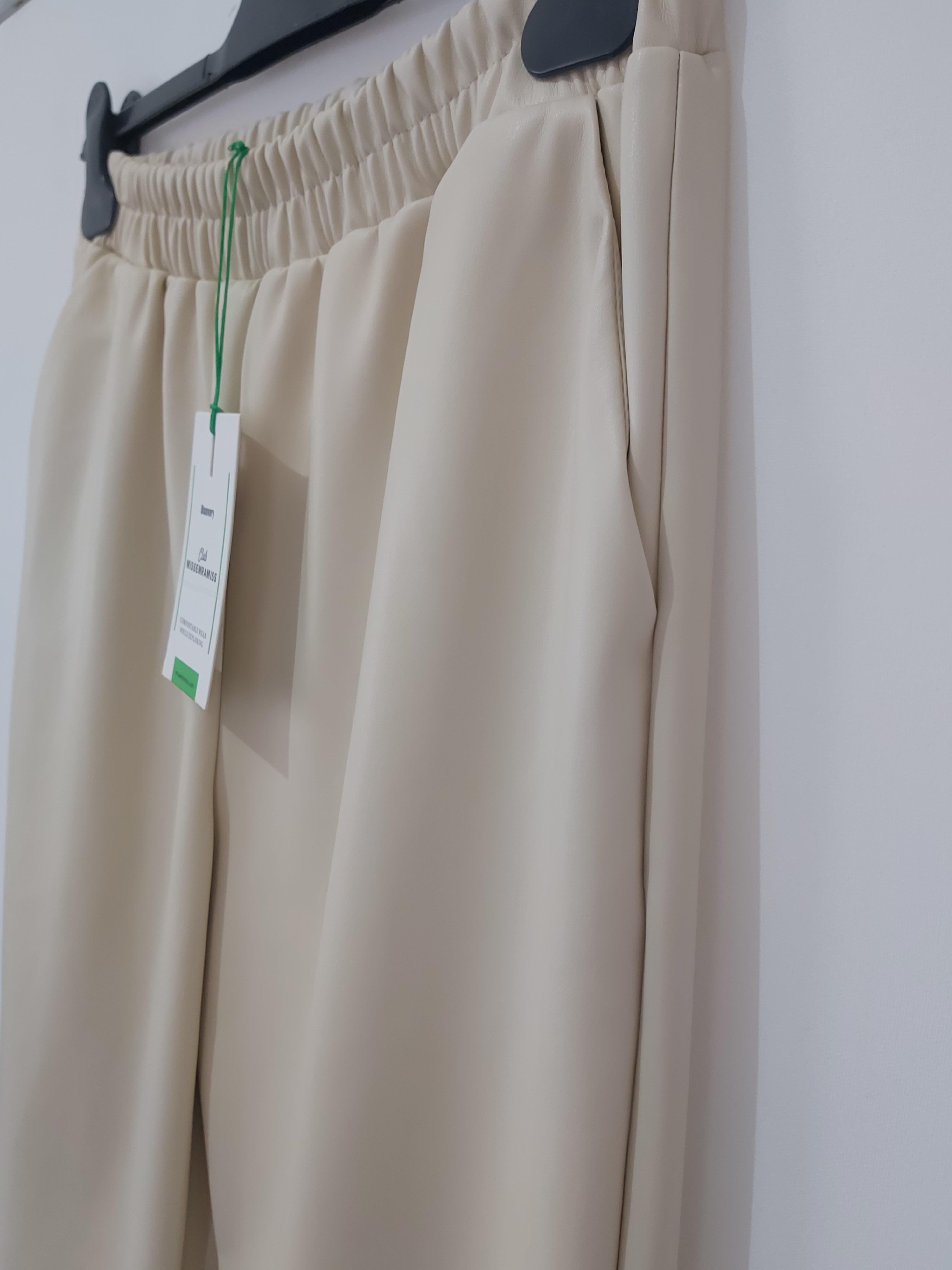 MİSSEMRAMİSS LEATHER(DERİ) FERMUAR DETAYLI PANTOLON BEJ 4156