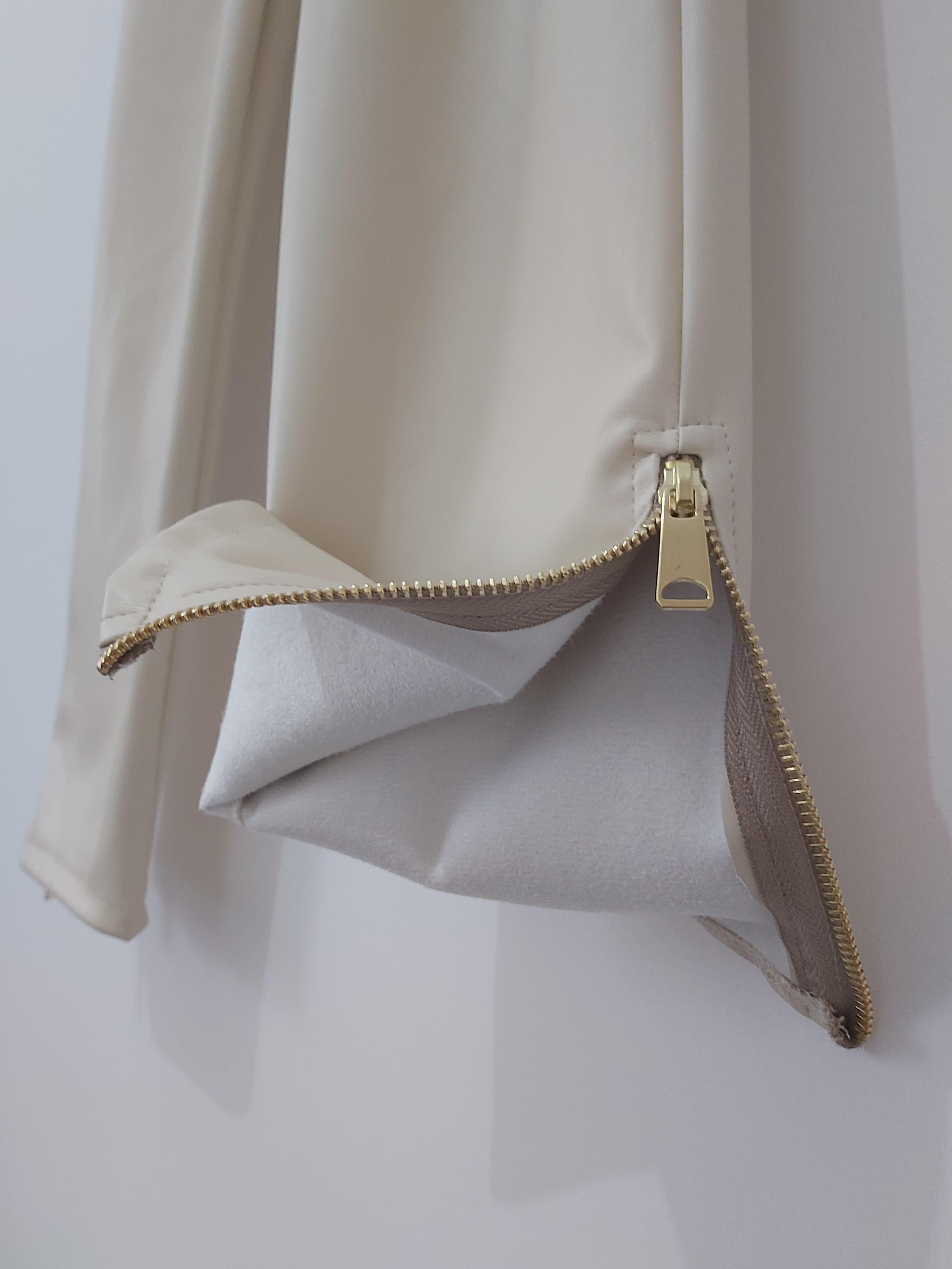 MİSSEMRAMİSS LEATHER(DERİ) FERMUAR DETAYLI PANTOLON BEJ 4156