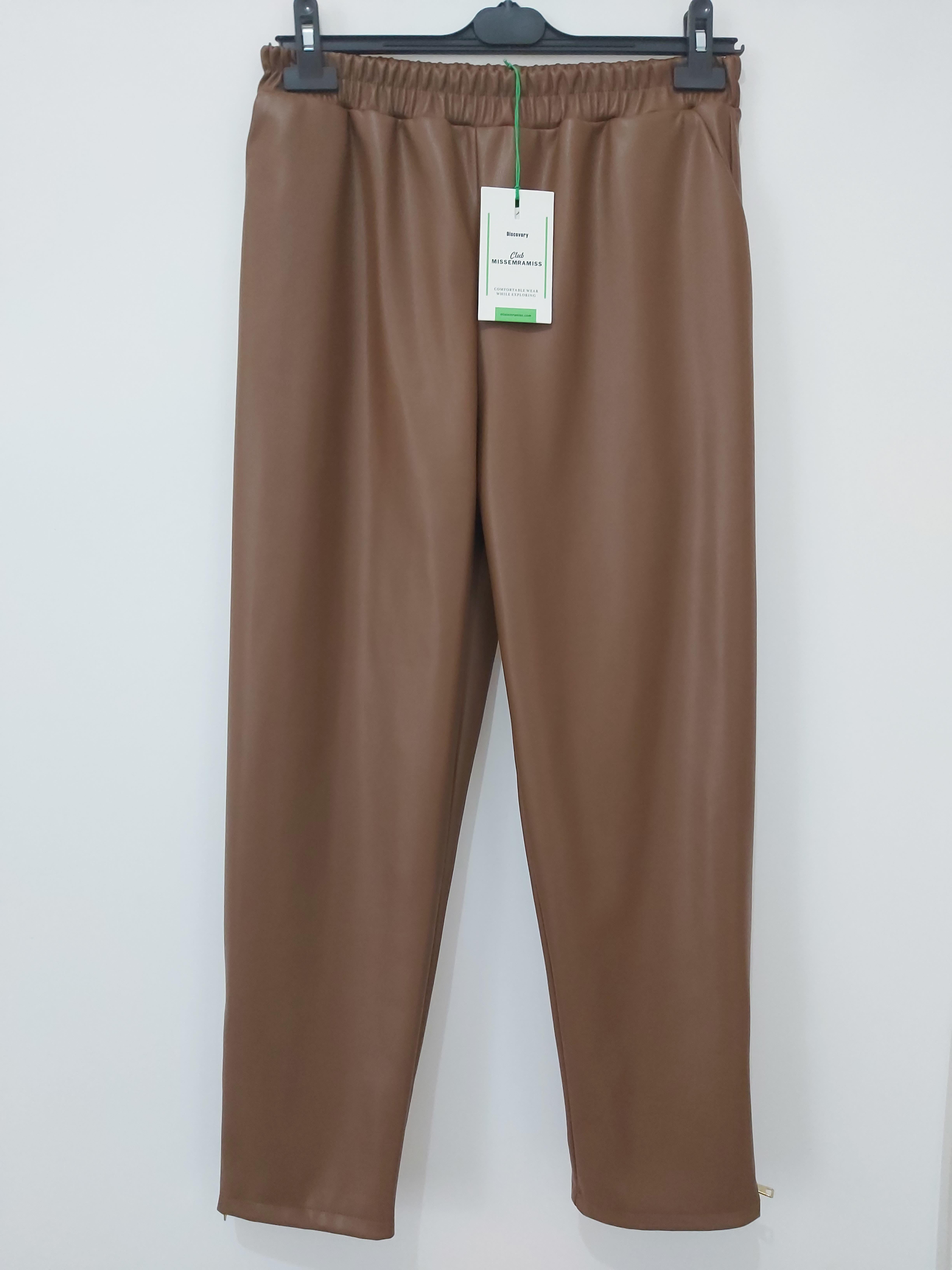 MİSSEMRAMİSS LEATHER(DERİ) FERMUAR DETAYLI PANTOLON KAHVERENGİ 4156