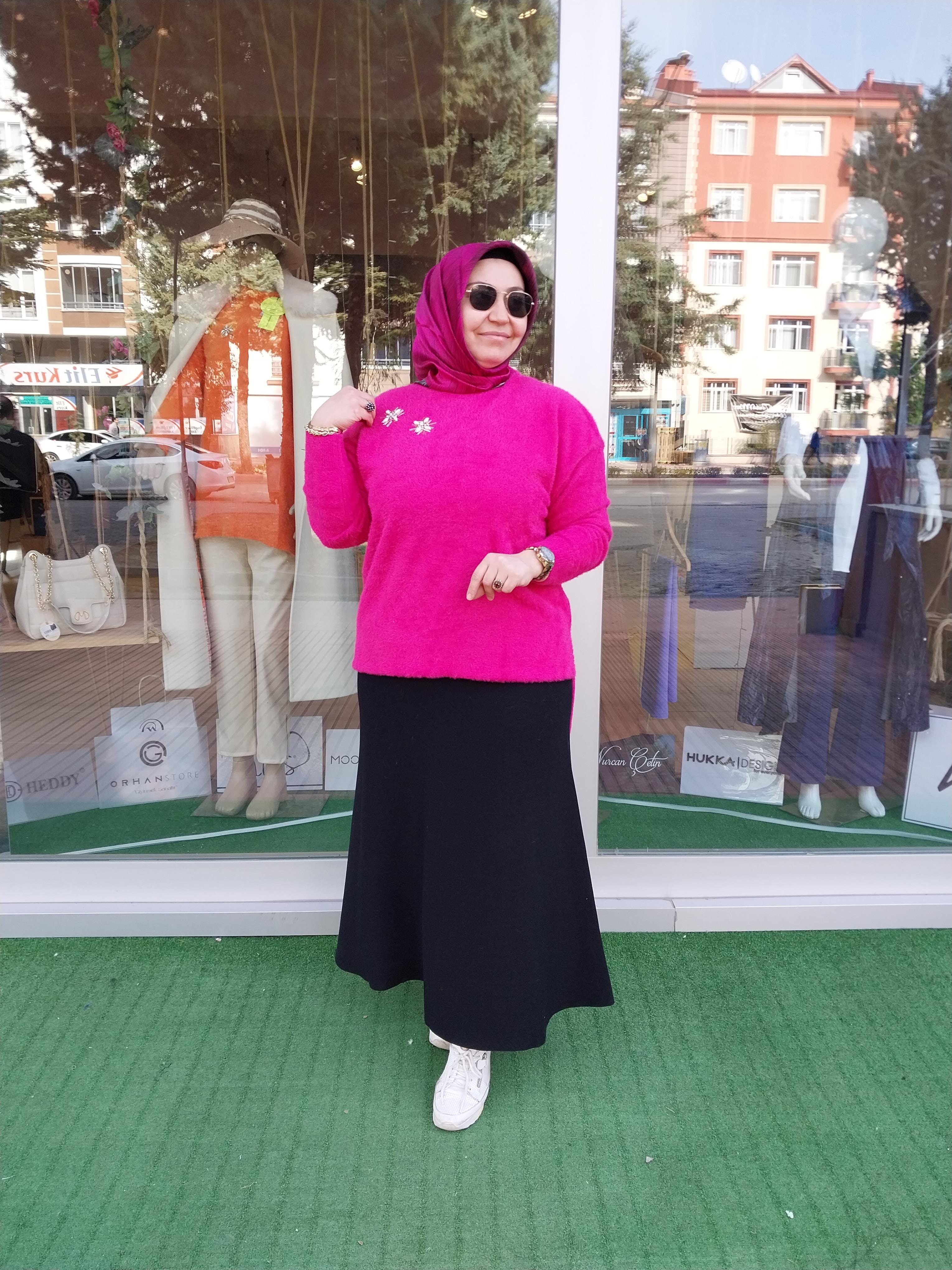 MİSSEMRAMİSS TAŞ İŞLEMELİ ANGORA KAZAK FUŞYA 4224