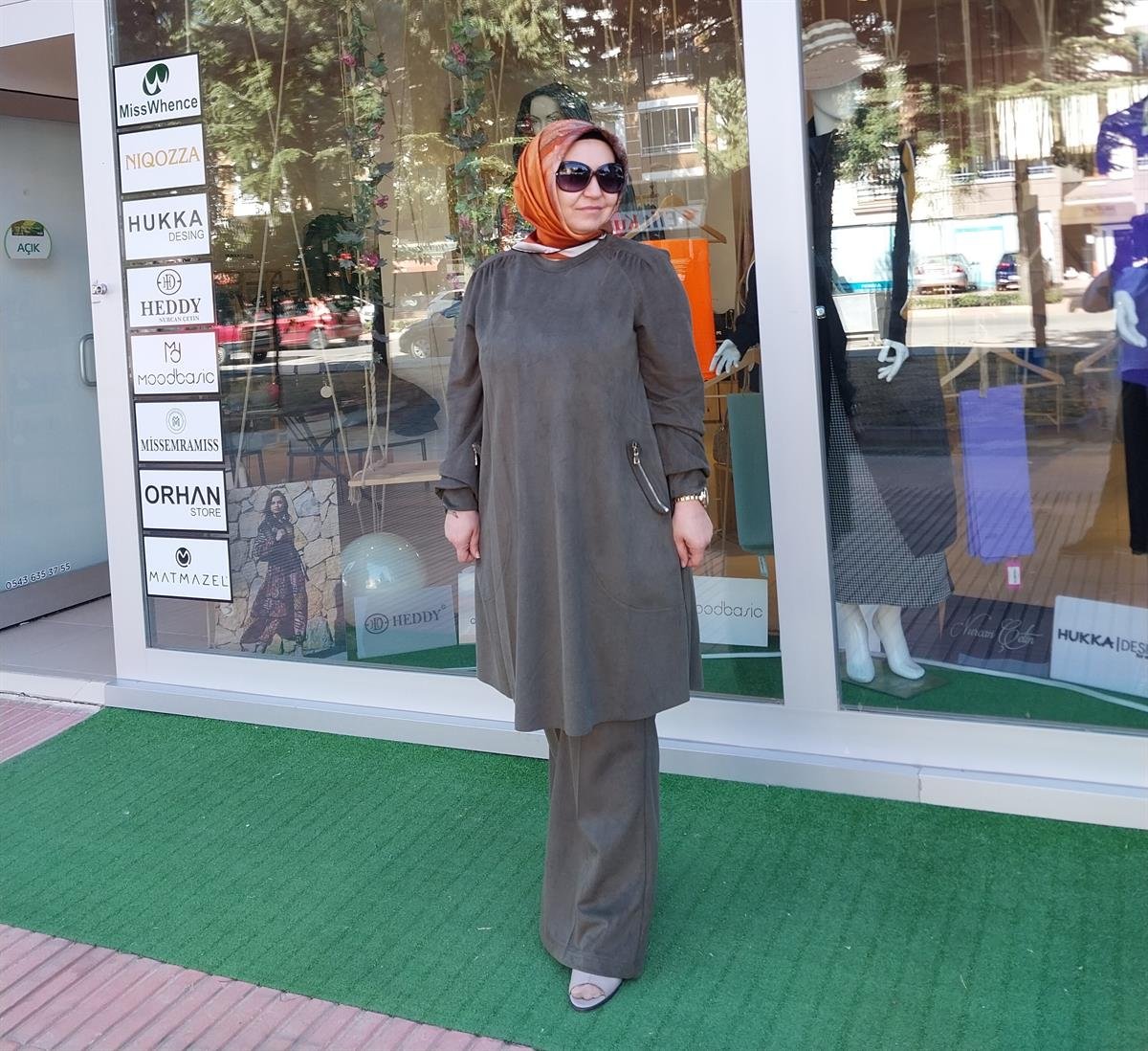 MİSSWHENCE BOL PAÇA SÜET PANTOLON HAKİ 34108