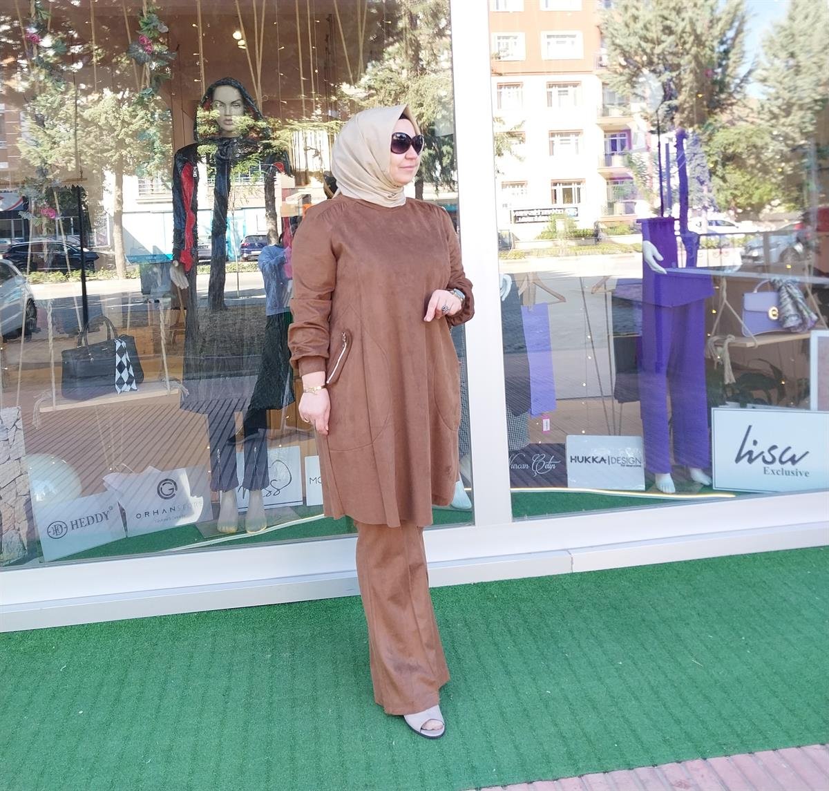 MİSSWHENCE CEP DETAYLI SÜET TUNİK TABA 34001
