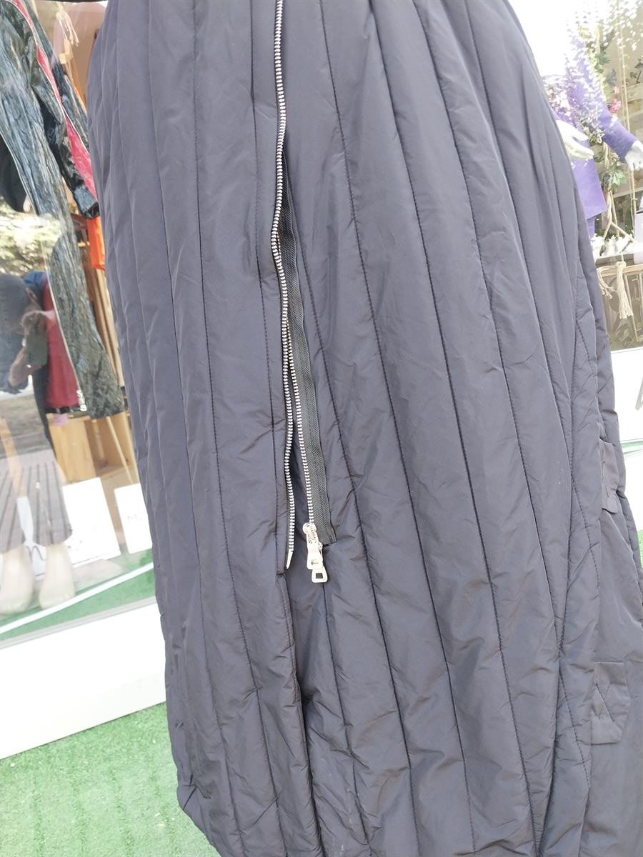 Misswhence Kemerli Şişme Pardesü Mont Siyah 34525
