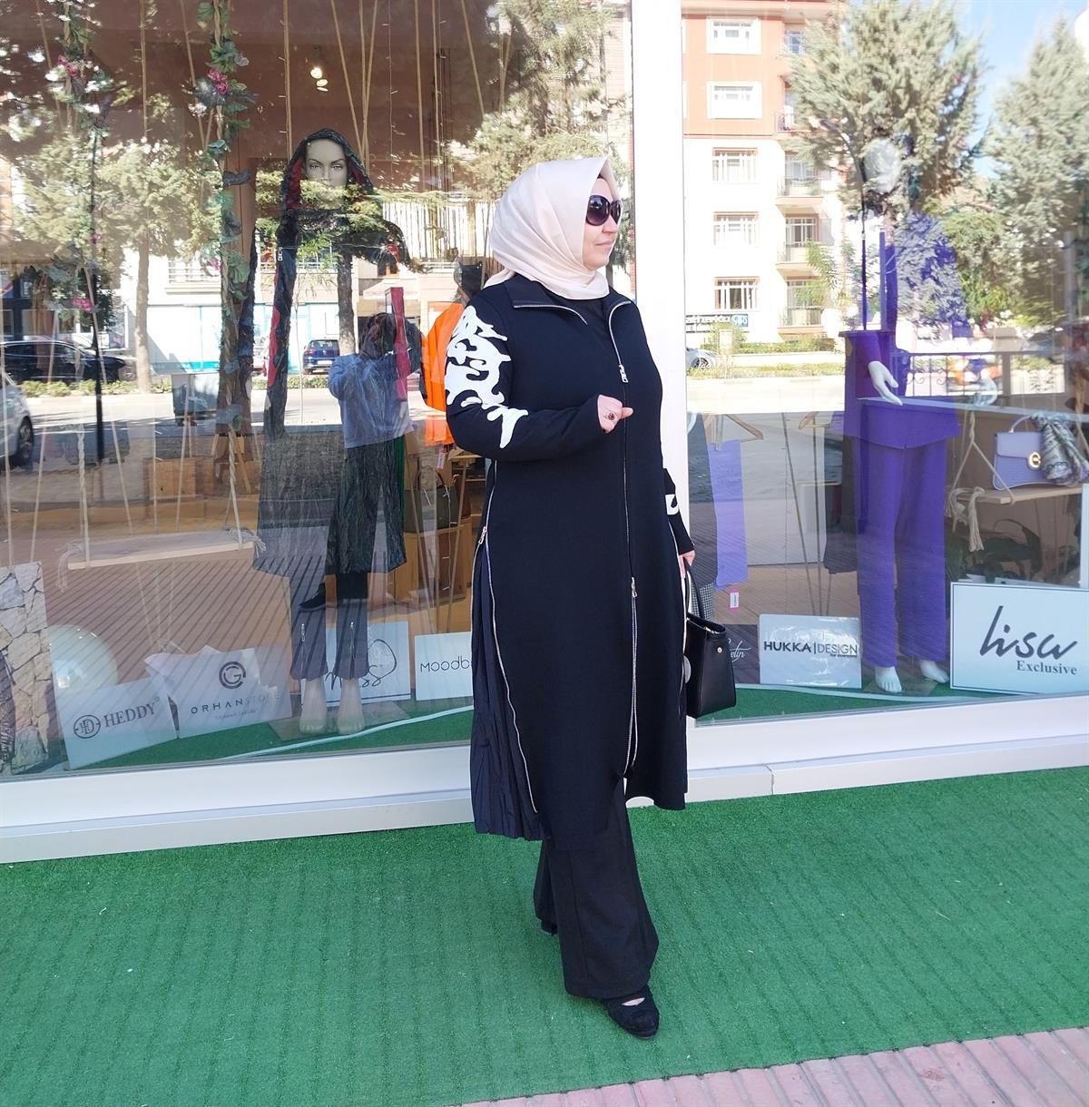MİSSWHENCE KOLLARI DESENLİ TRİKO KAP SİYAH MİSS 233