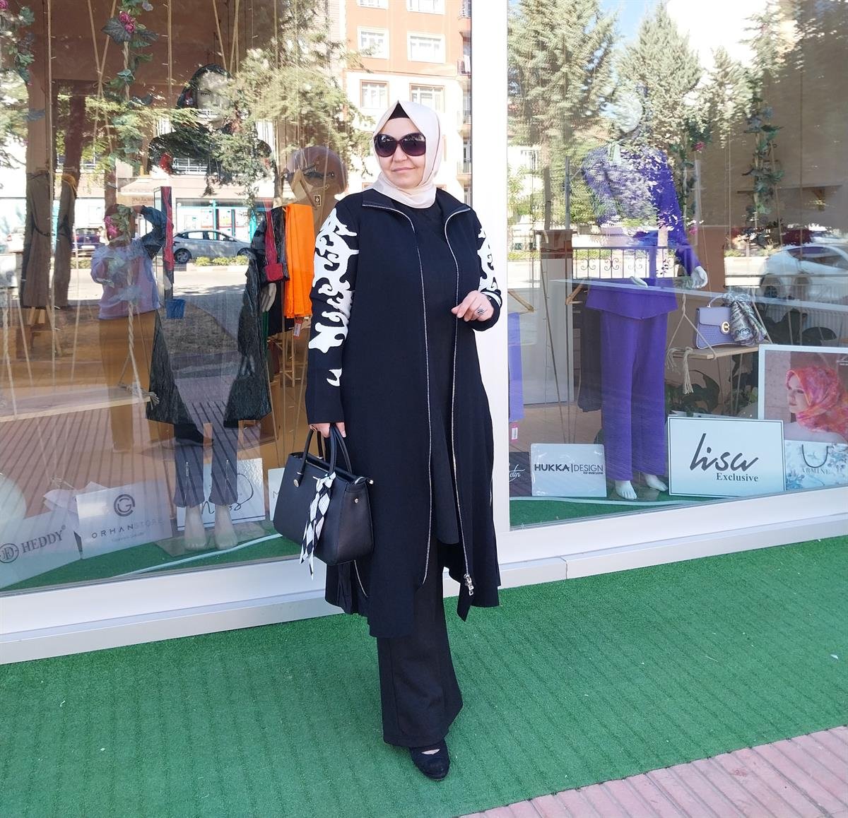 MİSSWHENCE KOLLARI DESENLİ TRİKO KAP SİYAH MİSS 233